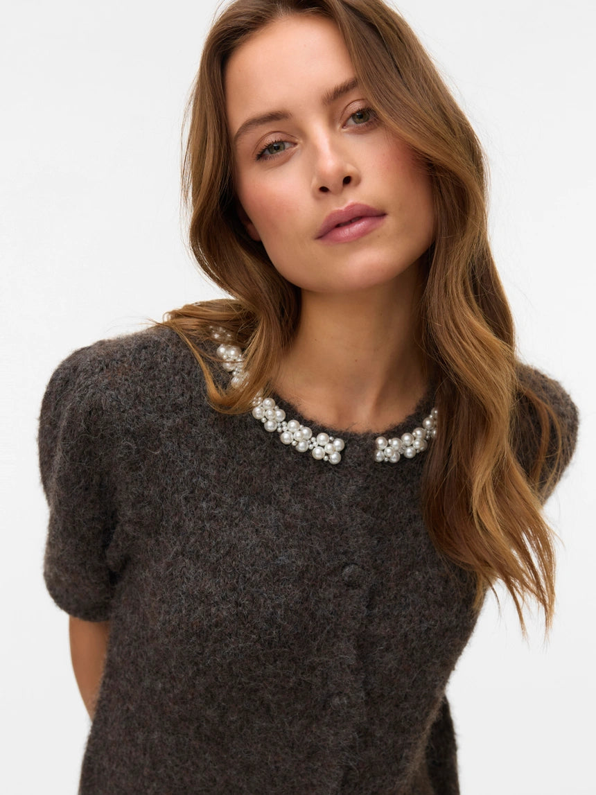 VERO MODA OCEAN 2/4 O-NECK JEWELLERY CARDIGAN