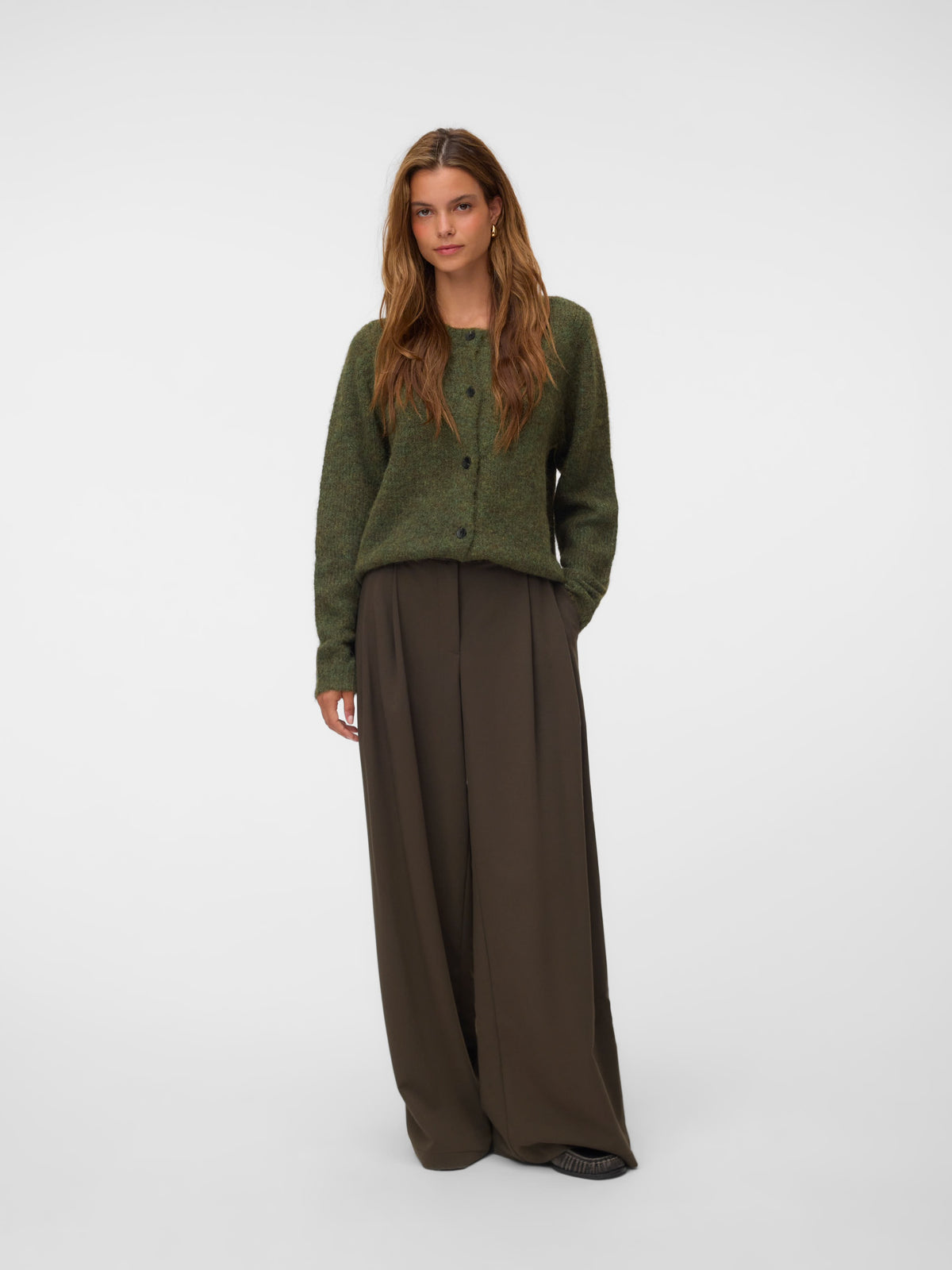 VERO MODA NOVAH LS O-NECK BUTTON CARDI GA NOOS