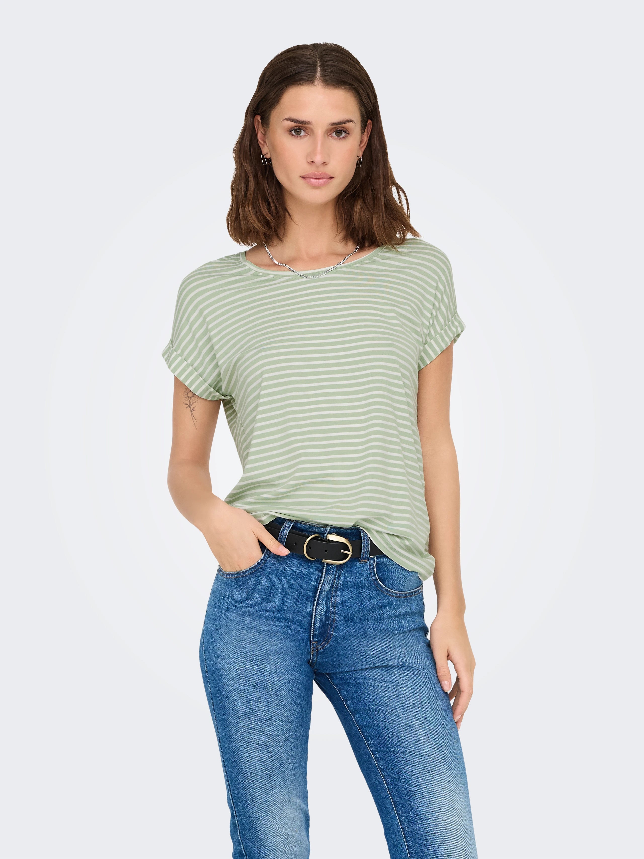 ONLY MOSTER STRIPE S/S O-NECK TOP