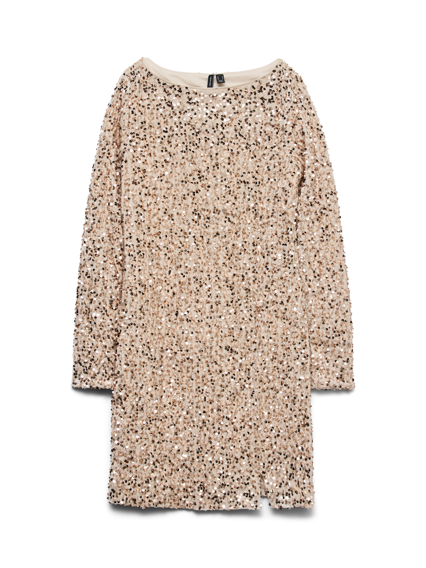 VERO MODA BELLA LS SHORT SEQUIN DRESS