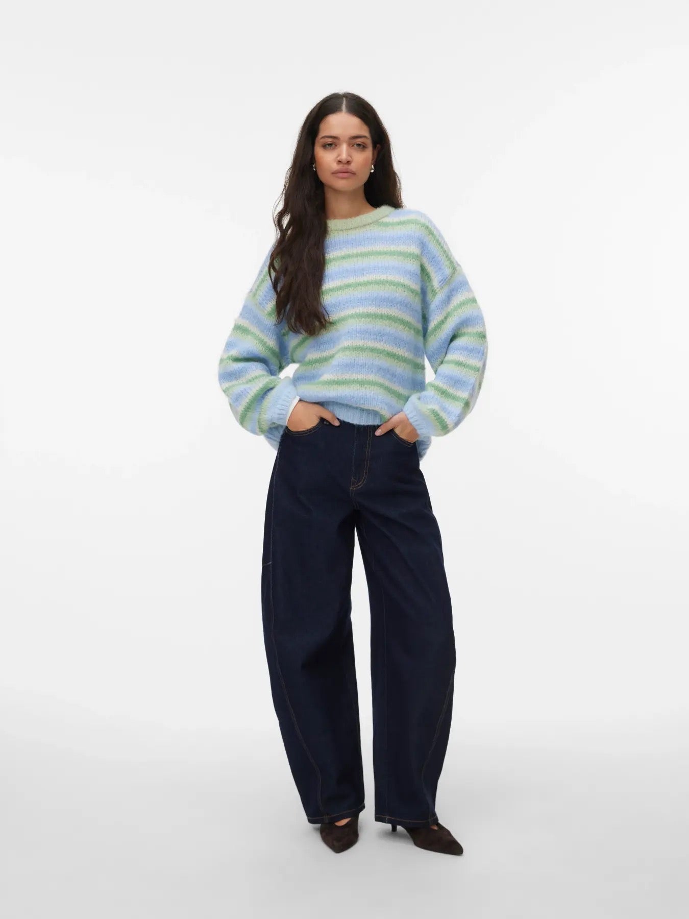 VERO MODA MAYBE STRIPE LS O-NECK PULLOVER