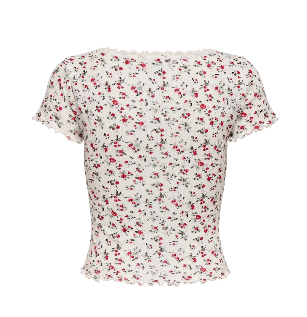 ONLY VIPS LIFE S/S U-NECK LACE TOP