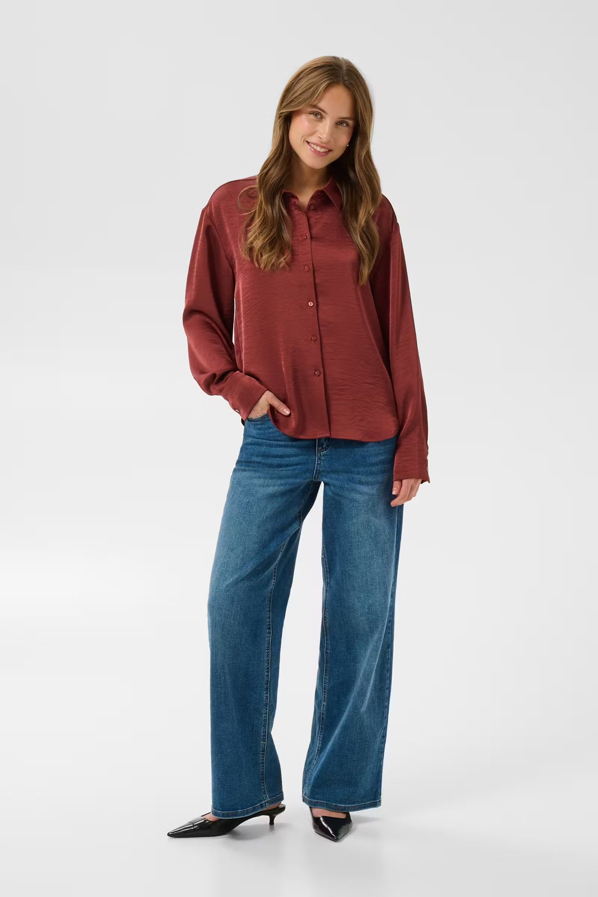 KAFFE RORY CROPPED SHIRT