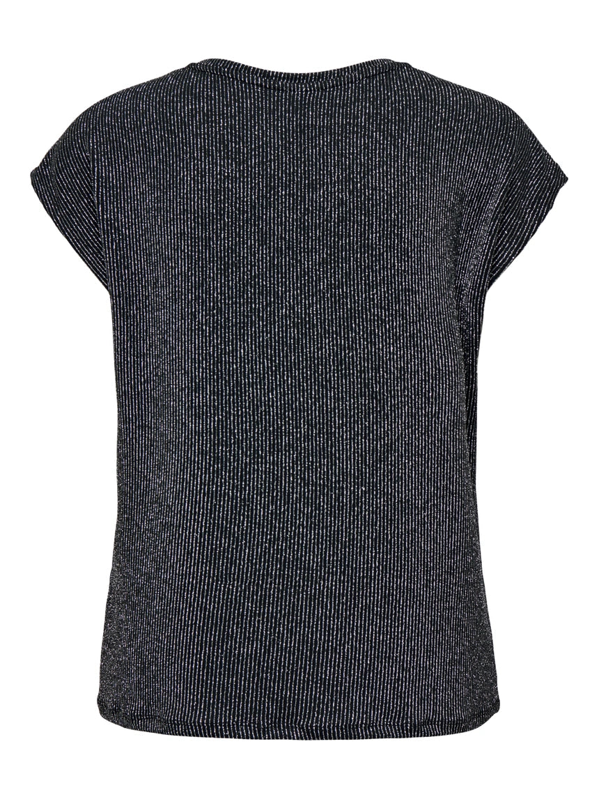 ONLY CAROL S/S V-NECK GLITTER TOP