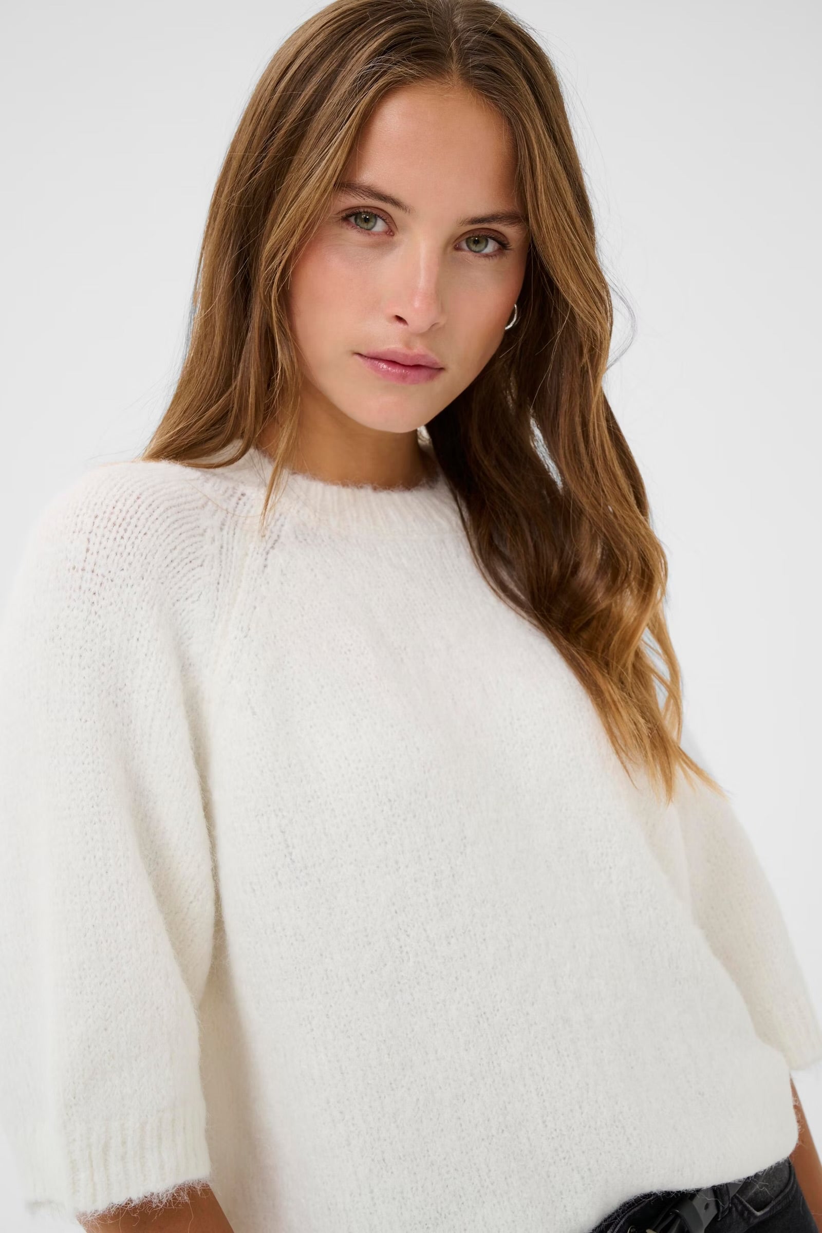 KAFFE EMILIE CROPPED KNIT PULLOVER