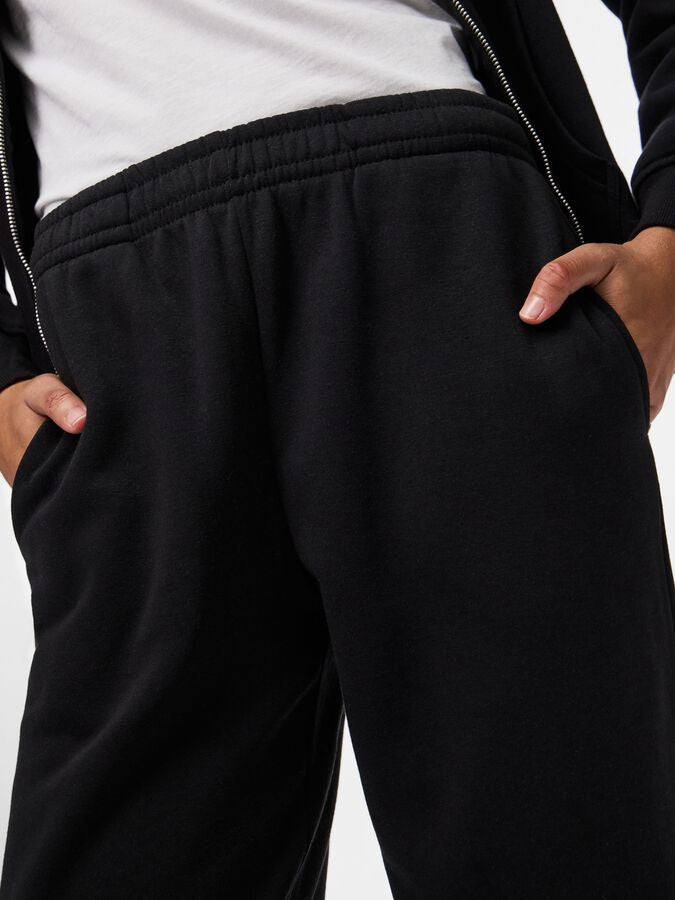PIECES CHILLI HW STRAIGHT SWEAT PANTS - BLACK