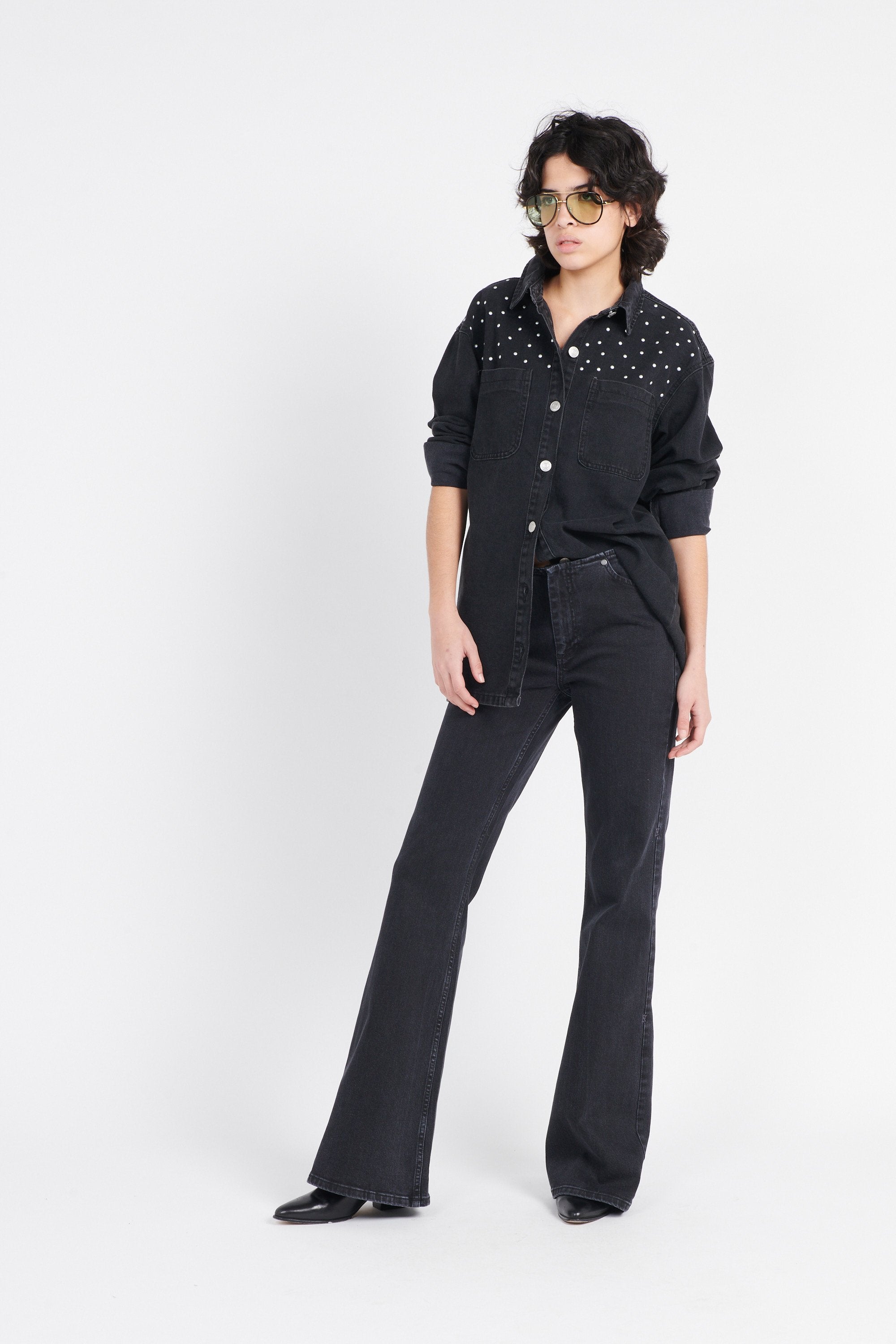 NOISY MAY ALVA LS OVERSIZE STUD SHACKET