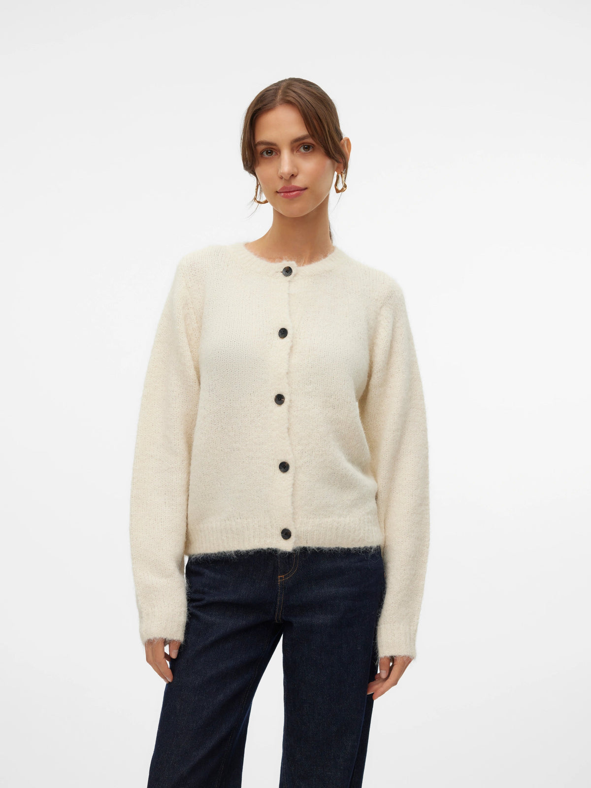 VERO MODA NOVAH LS O-NECK BUTTON CARDI GA NOOS