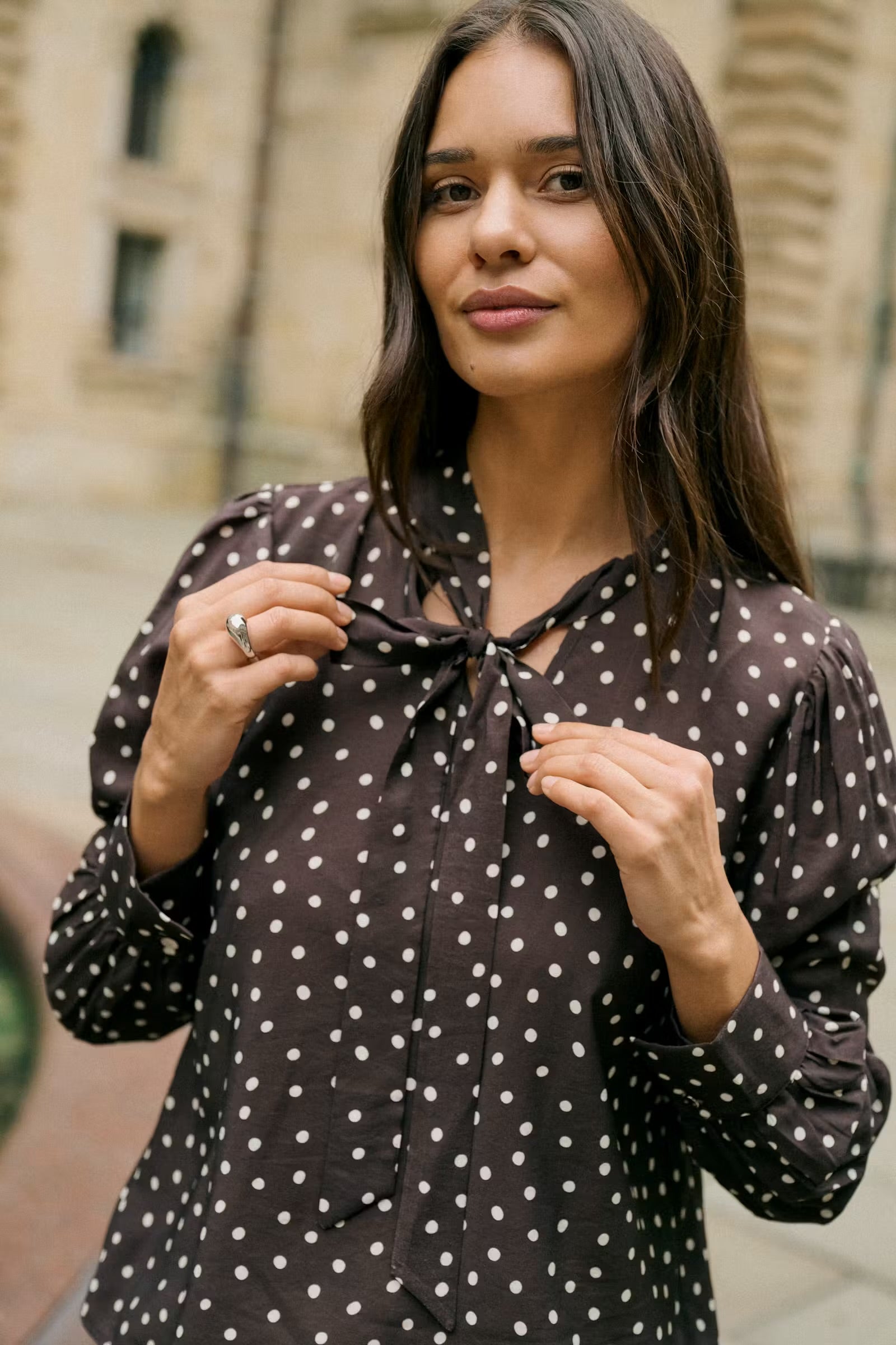 KAFFE DOTTE BLOUSE