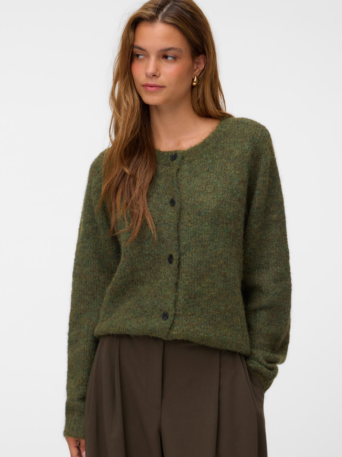 VERO MODA NOVAH LS O-NECK BUTTON CARDI GA NOOS