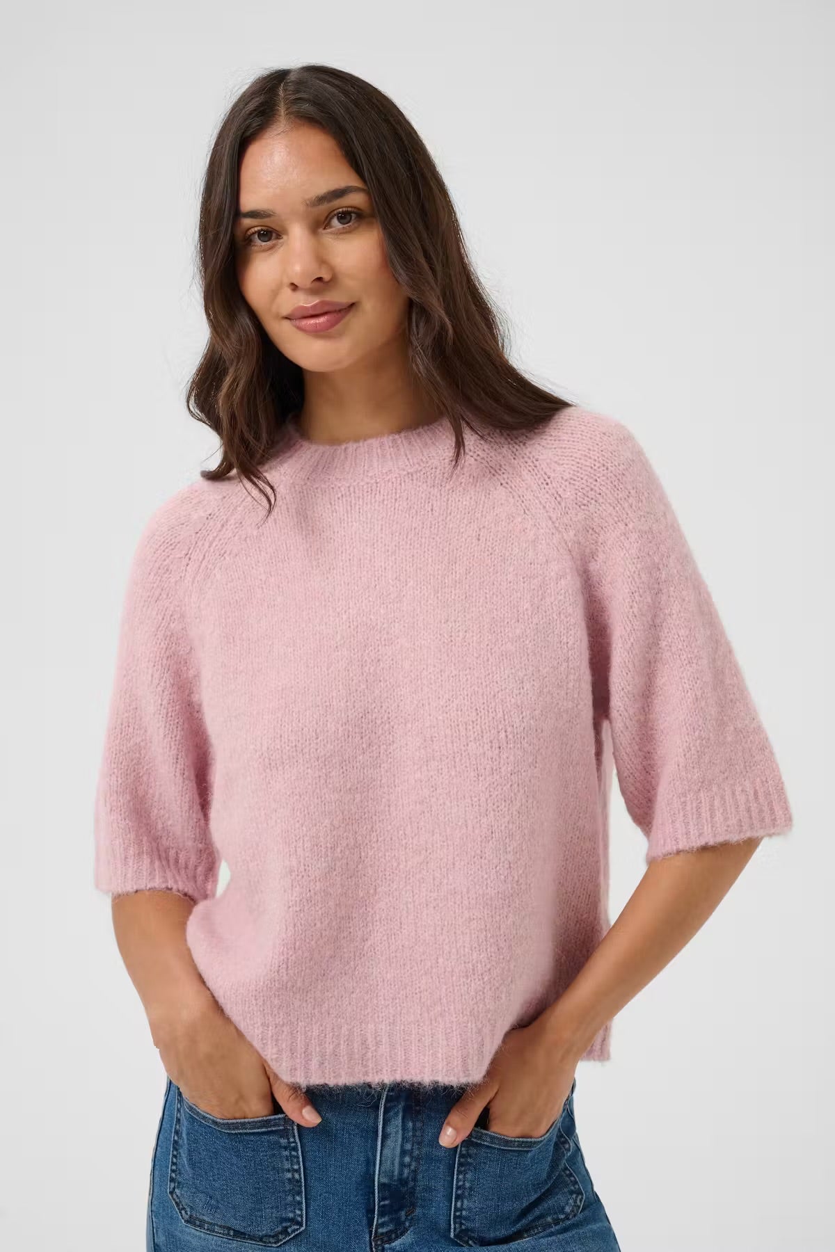 KAFFE EMILIE CROPPED KNIT PULLOVER