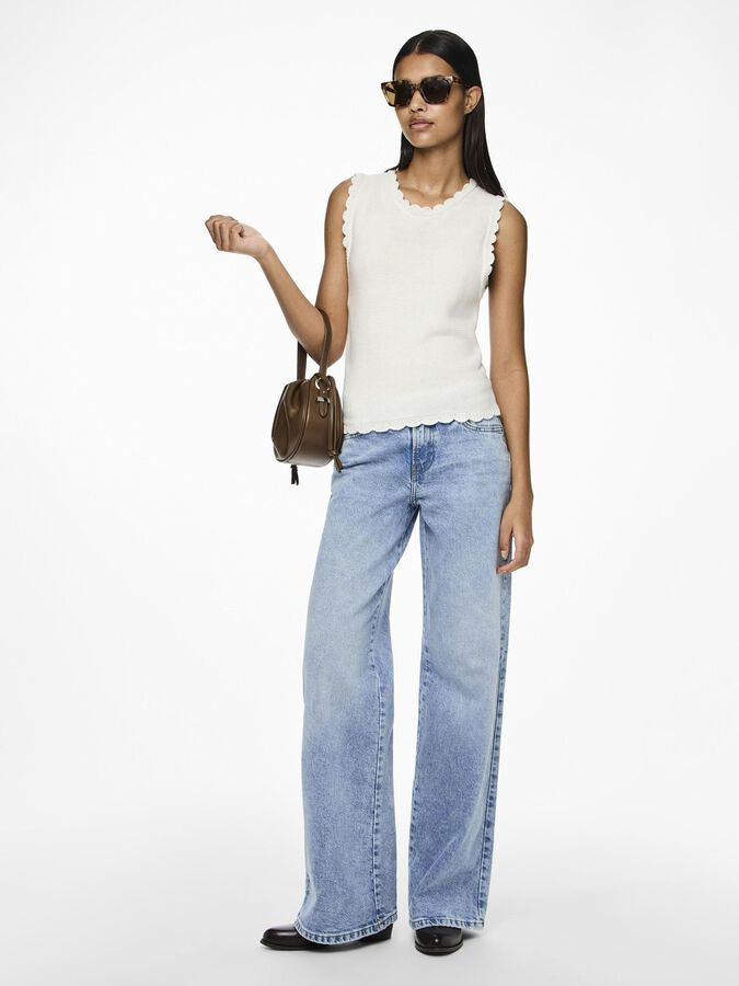 PIECES SELMA LW WIDE JEANS
