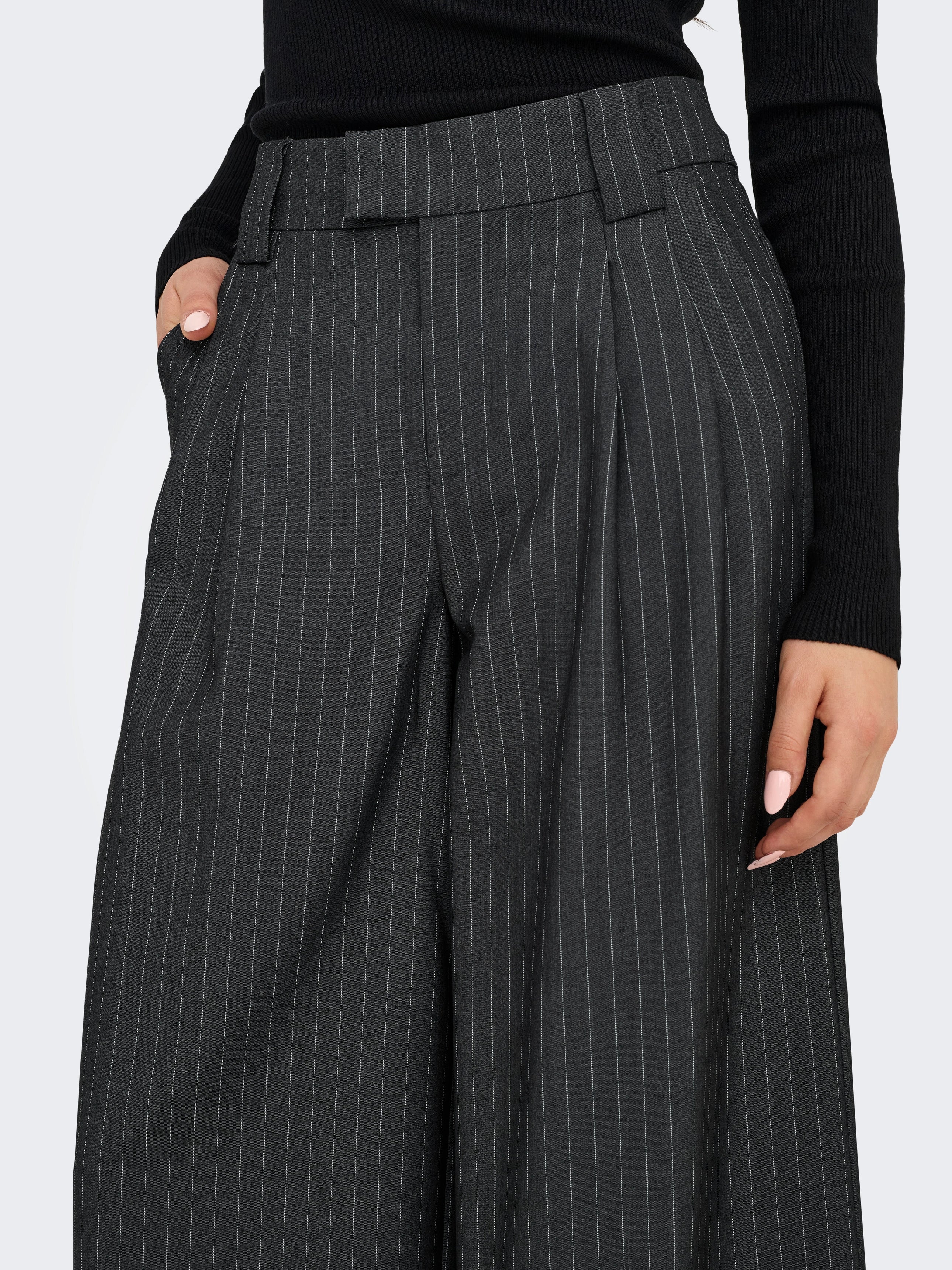 ONLY NISA LIFE MW PINSTRIPE WIDE PANT