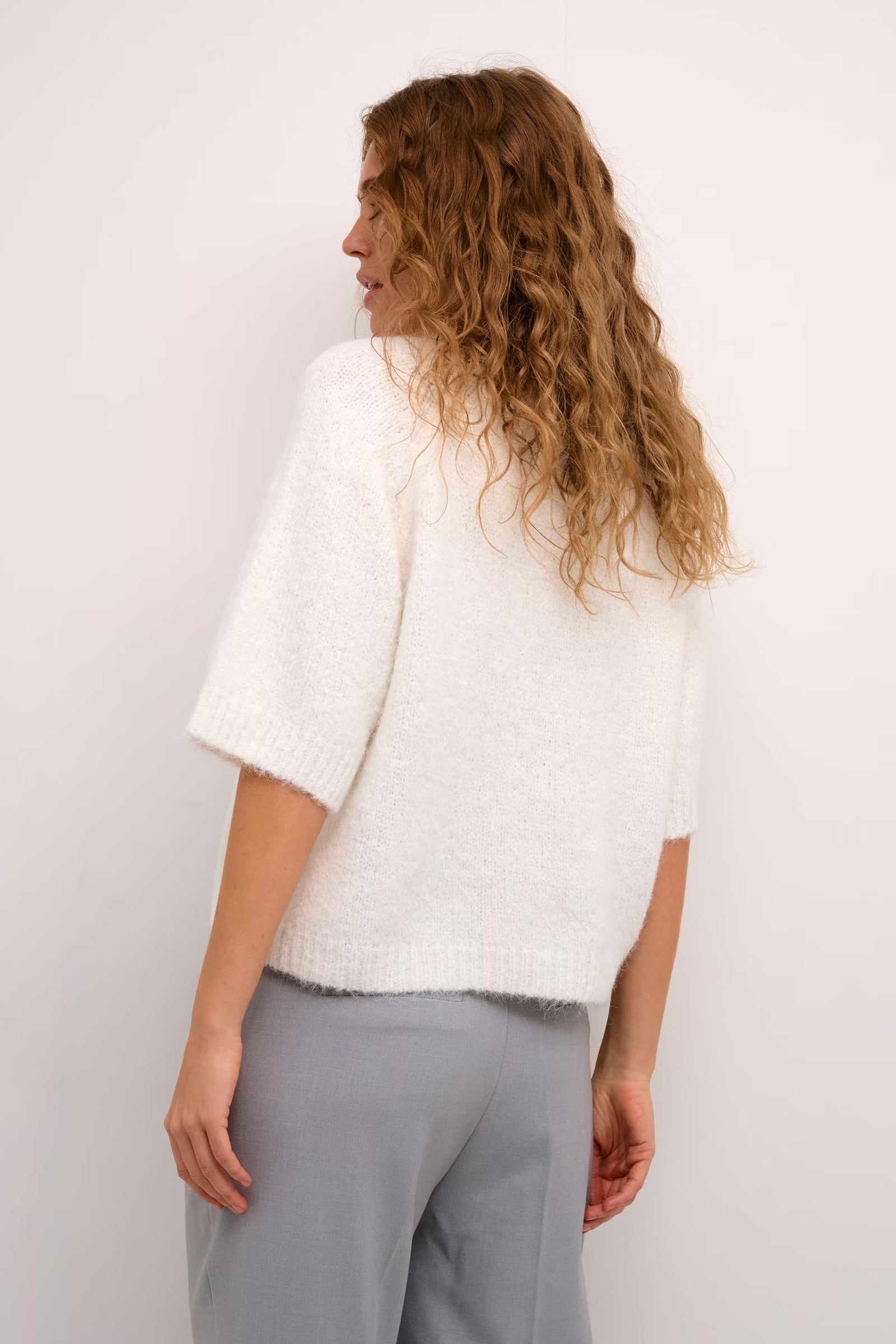 KAFFE EMILIE CROPPED KNIT PULLOVER