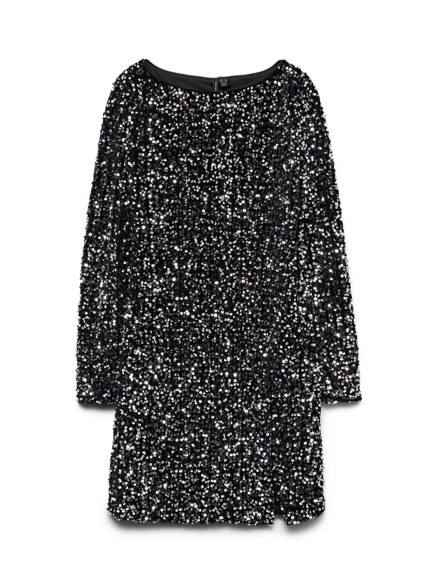 VERO MODA BELLA LS SHORT SEQUIN DRESS