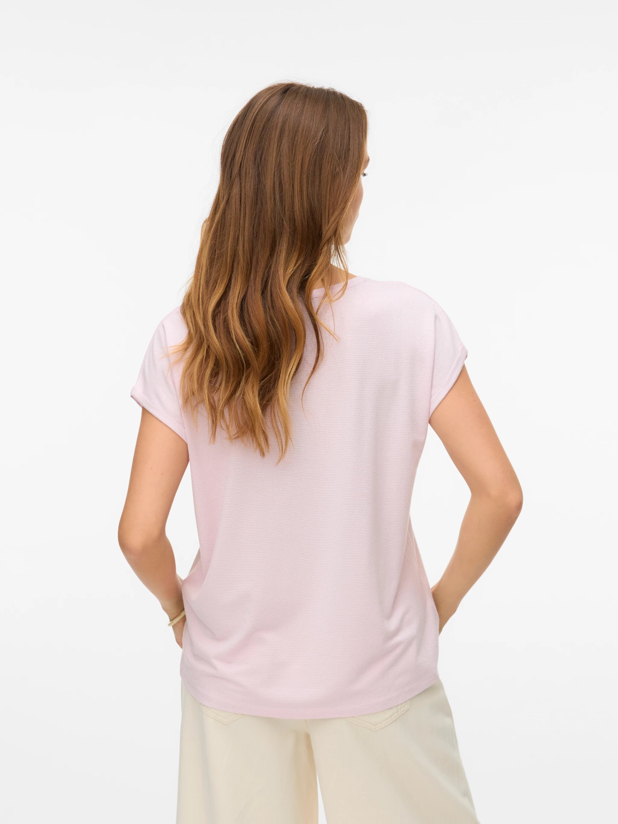 VERO MODA AVA GLITTER SS TOP STRIPE