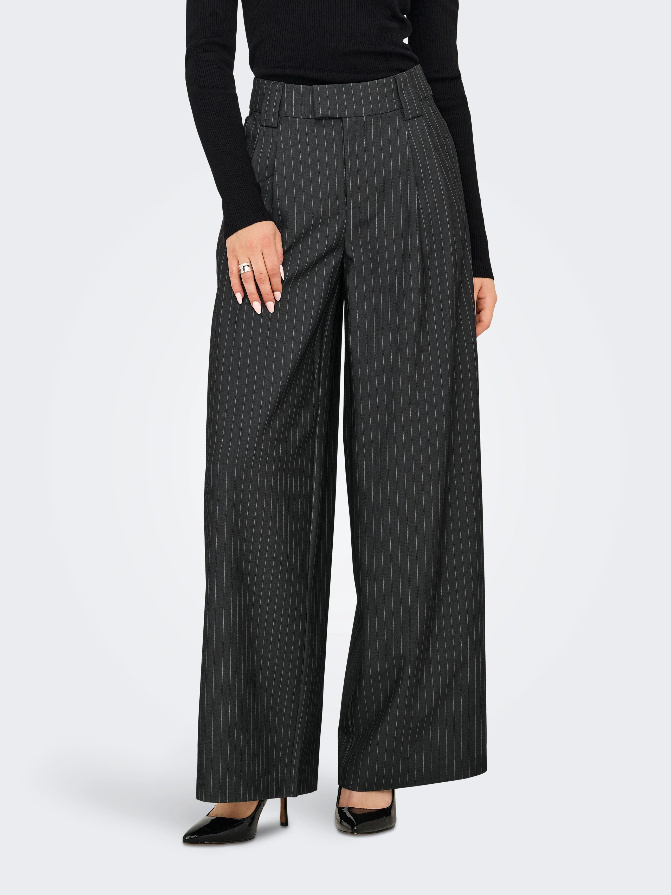 ONLY NISA LIFE MW PINSTRIPE WIDE PANT