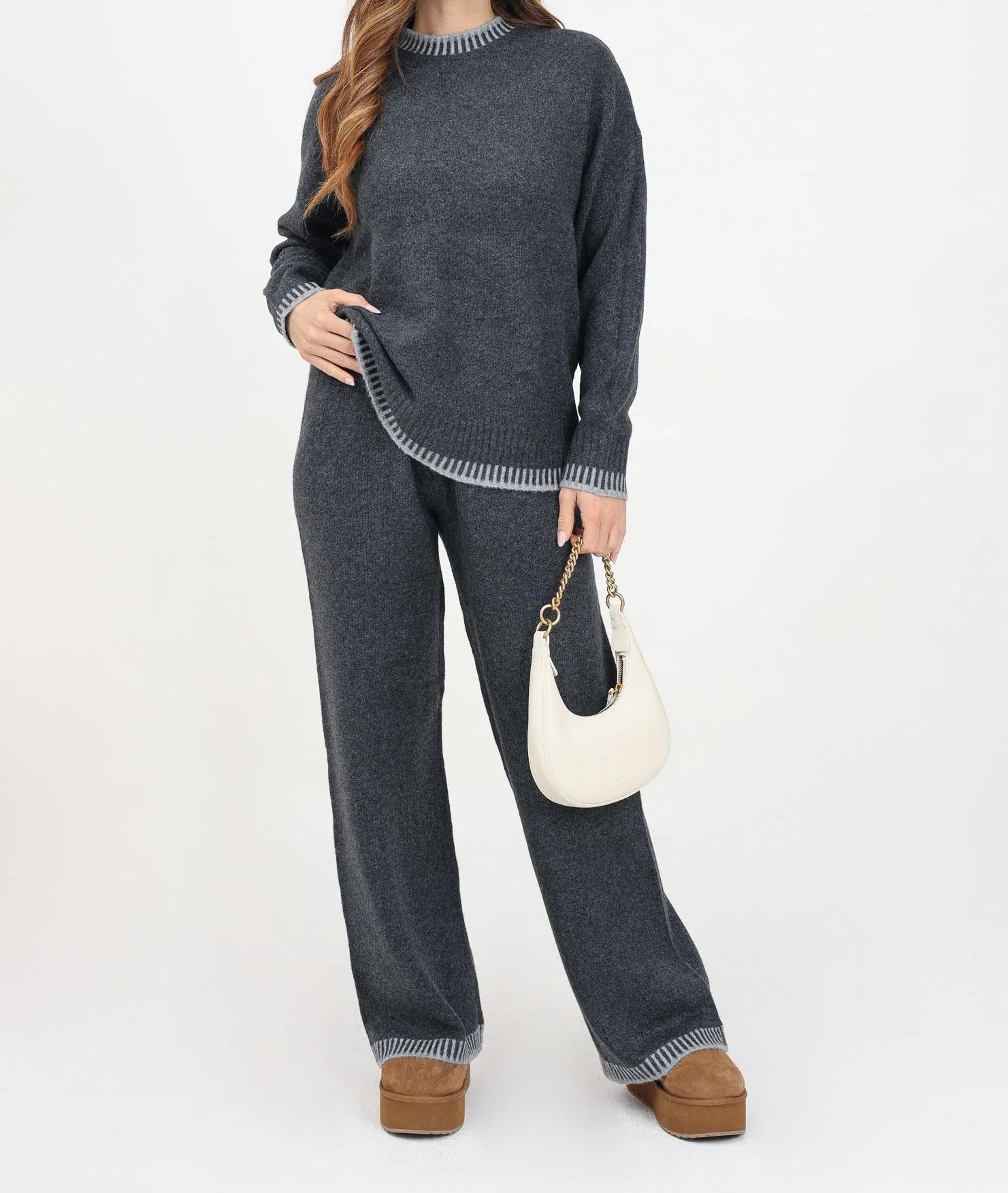 ONLY SILMA MW STITCH PANT KNIT