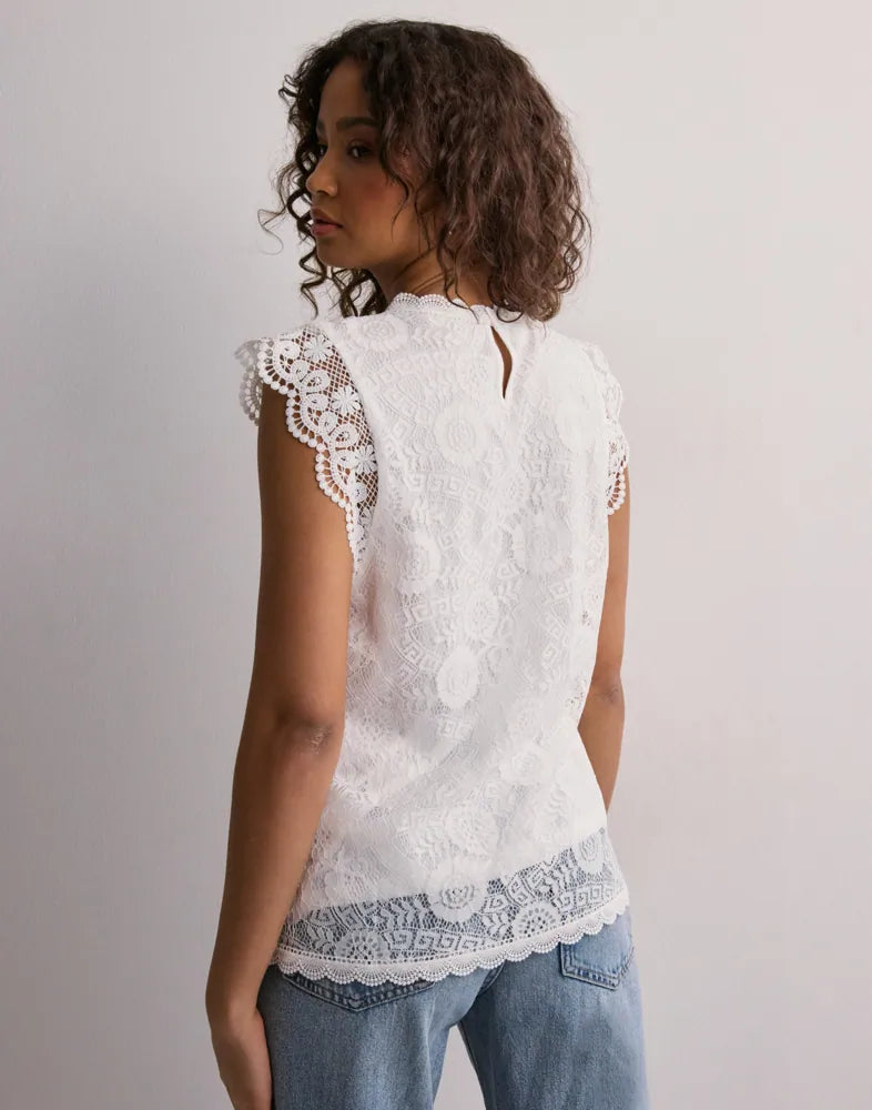 PIECES OLLINE SL LACE TOP