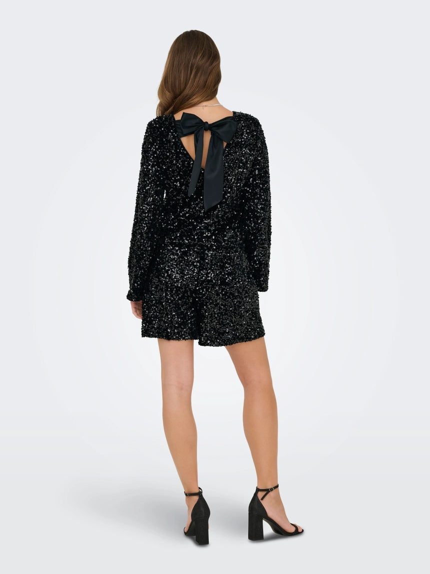 ONLY CONFIDENCE L/S SEQUIN BOW TOP