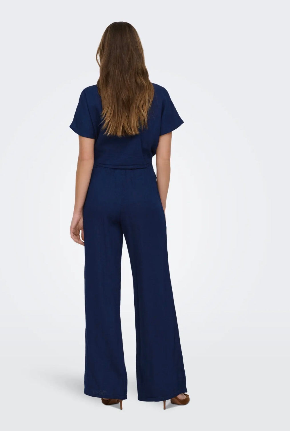 ONLY LEONI SEERSUCKER PULL UP PANTS