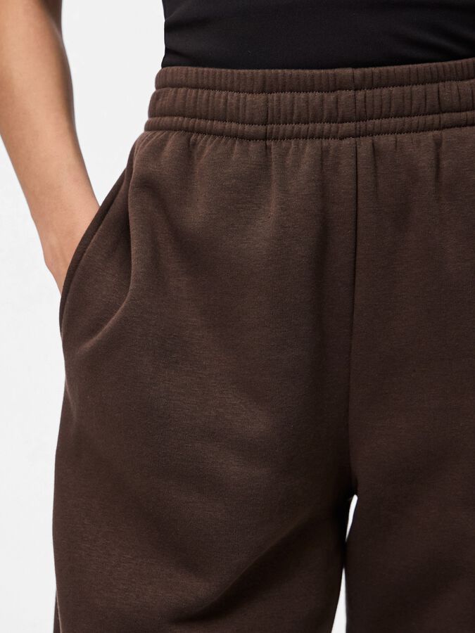 PIECES CHILLI HW STRAIGHT SWEAT PANTS - HOT FUDGE