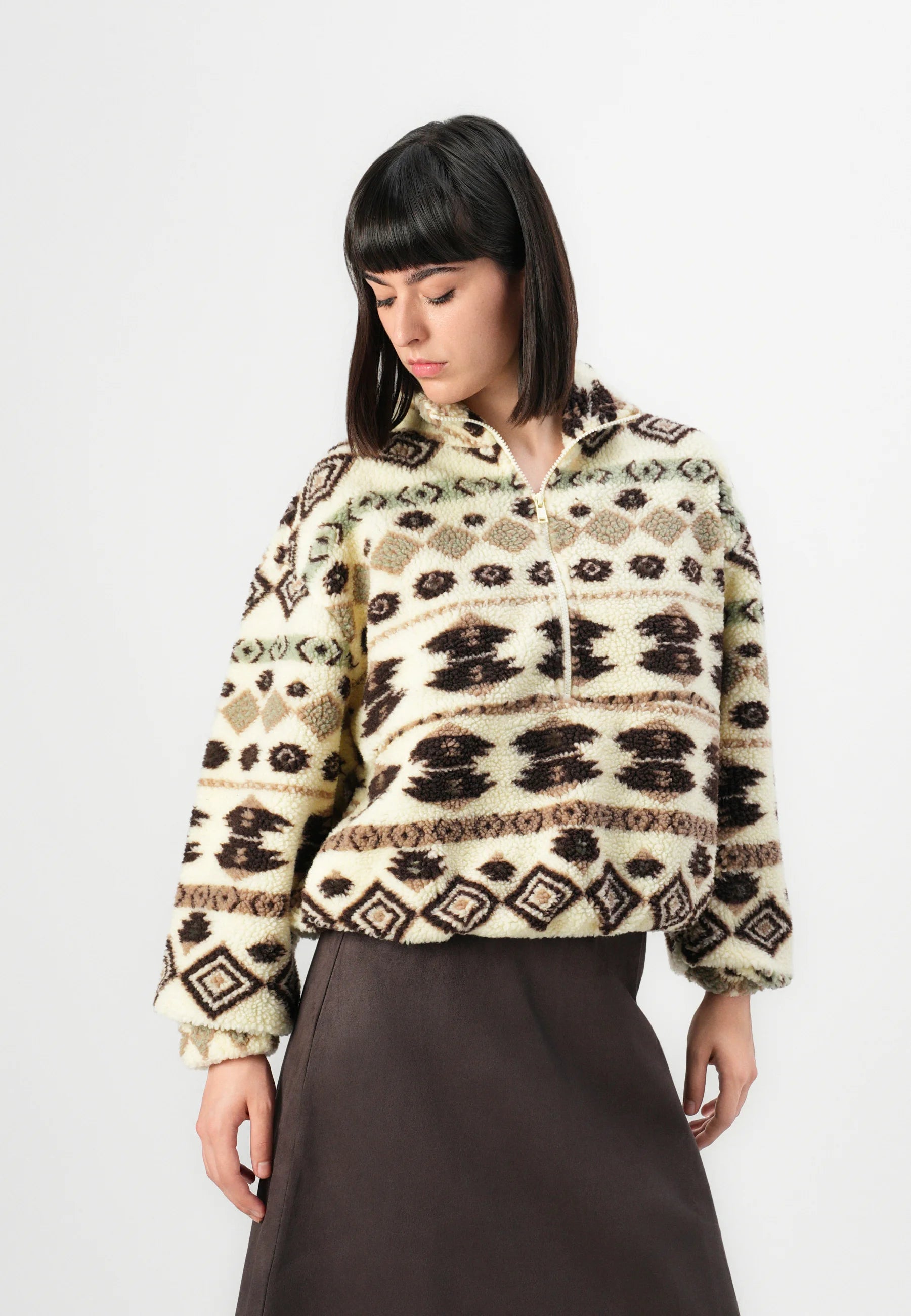 ONLY JANNE AZTEC TEDDY L/S HALFZIP