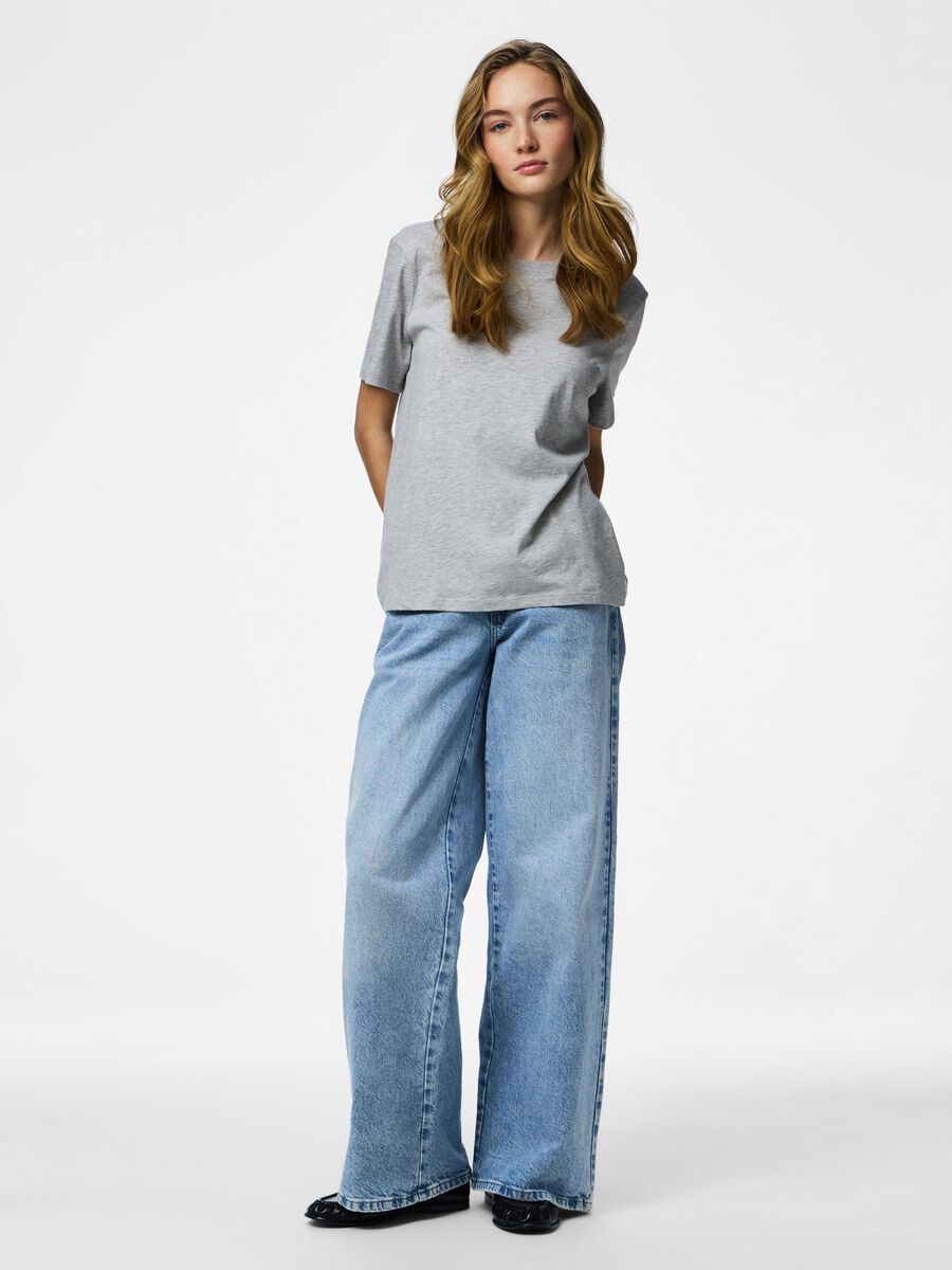 PIECES SELMA LW WIDE JEANS - LIGHT BLUE DENIM