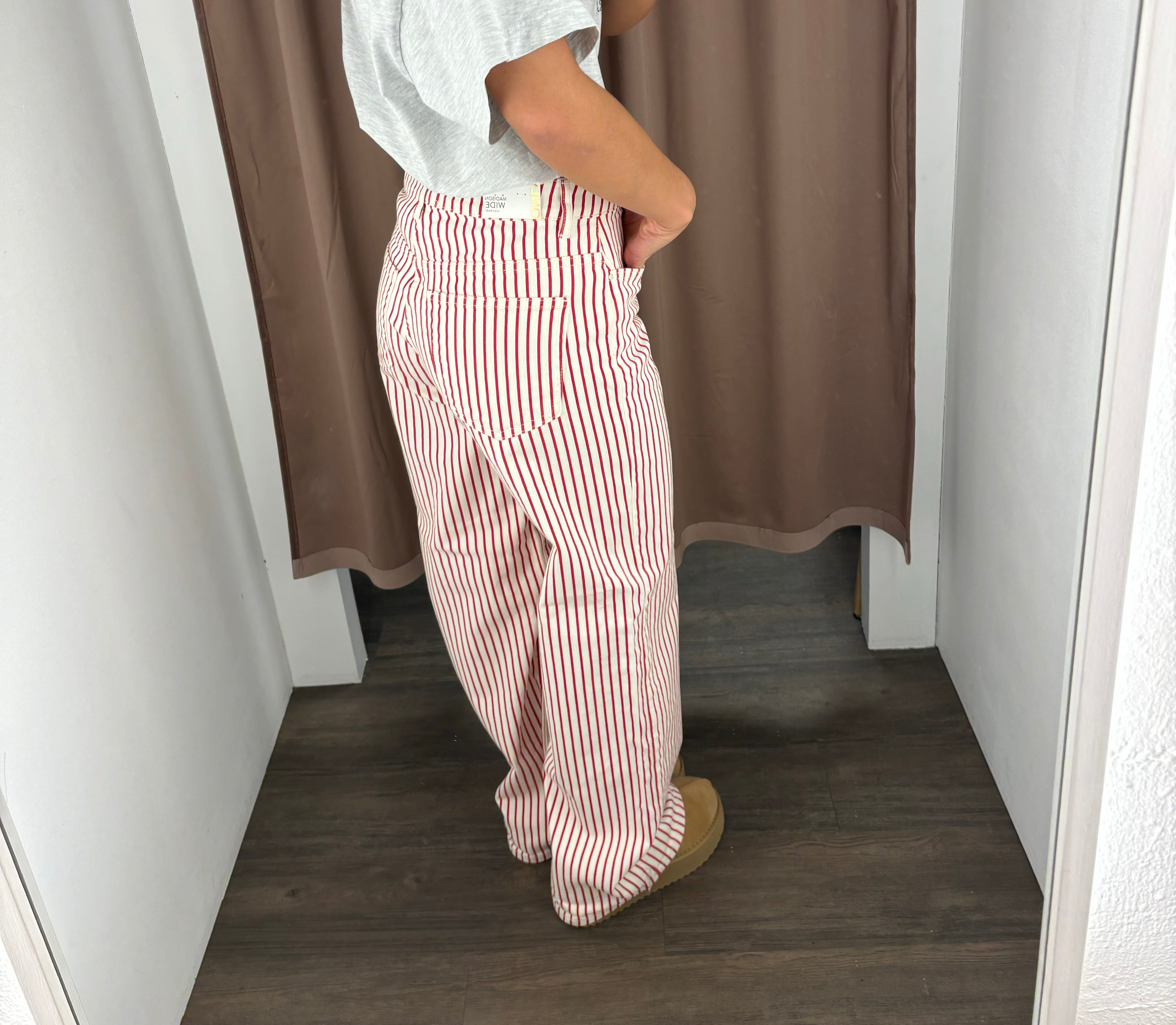 ONLY MADISON-SIK HW WIDE STRIPE PANT