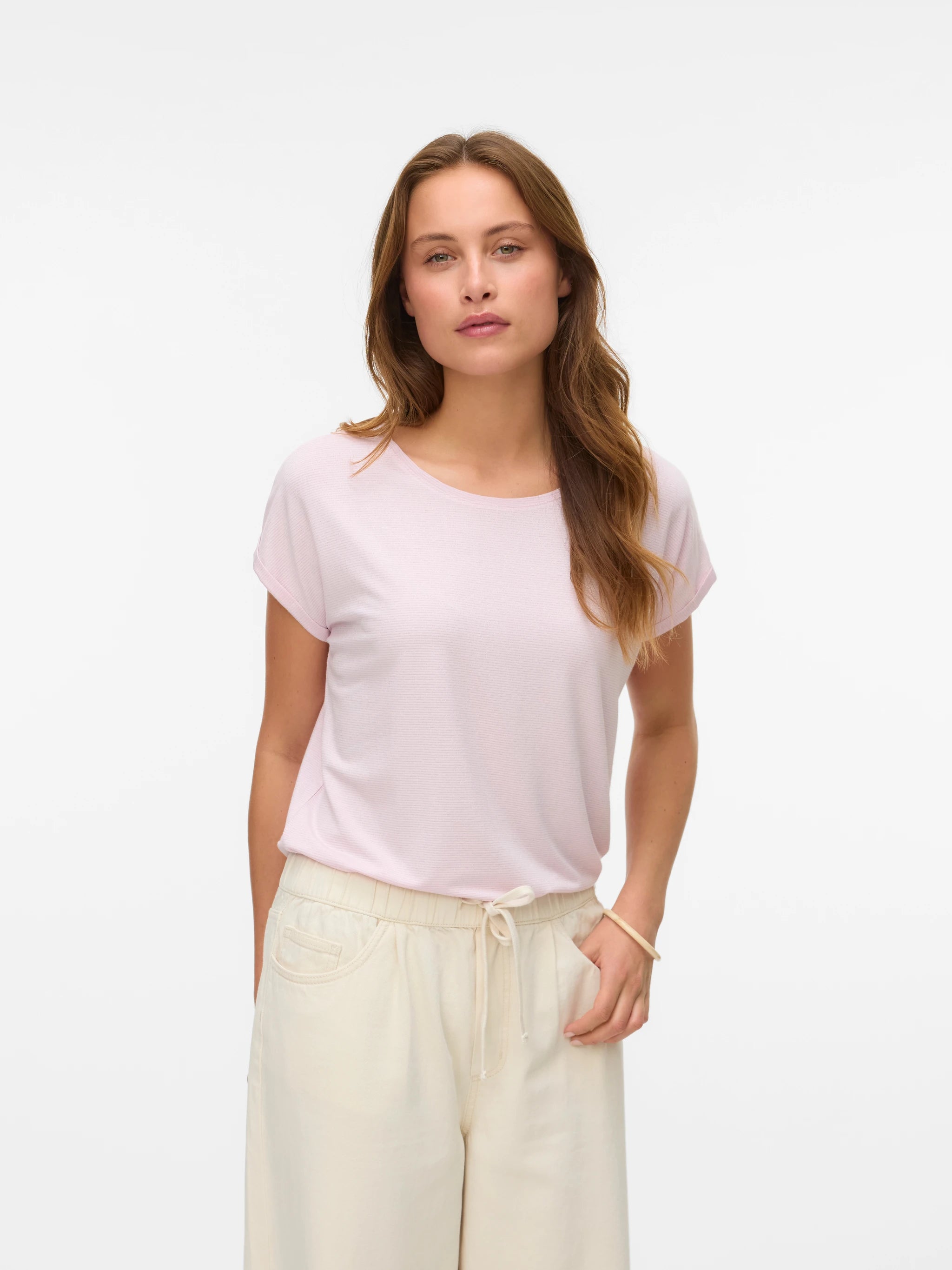 VERO MODA AVA GLITTER SS TOP STRIPE