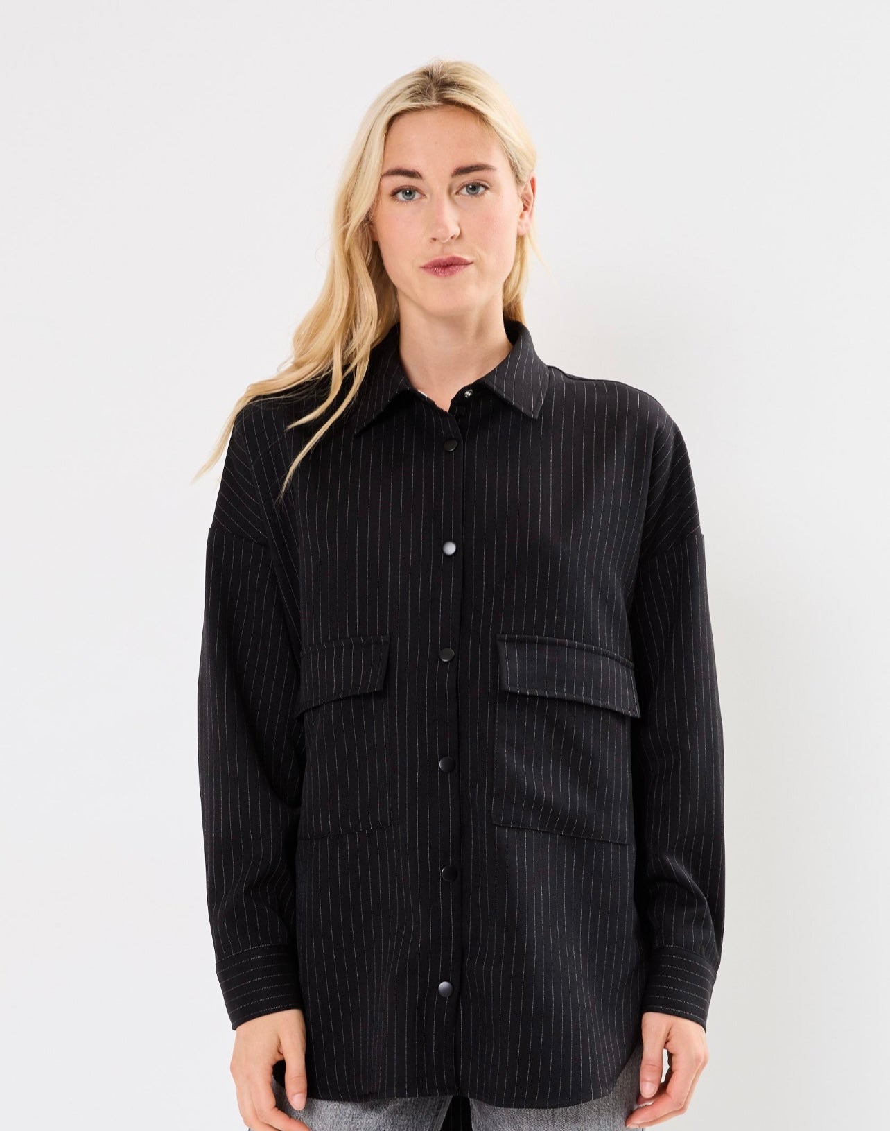 NOISY MAY DALLAS L/S PINSTRIPE OVERSHIRT