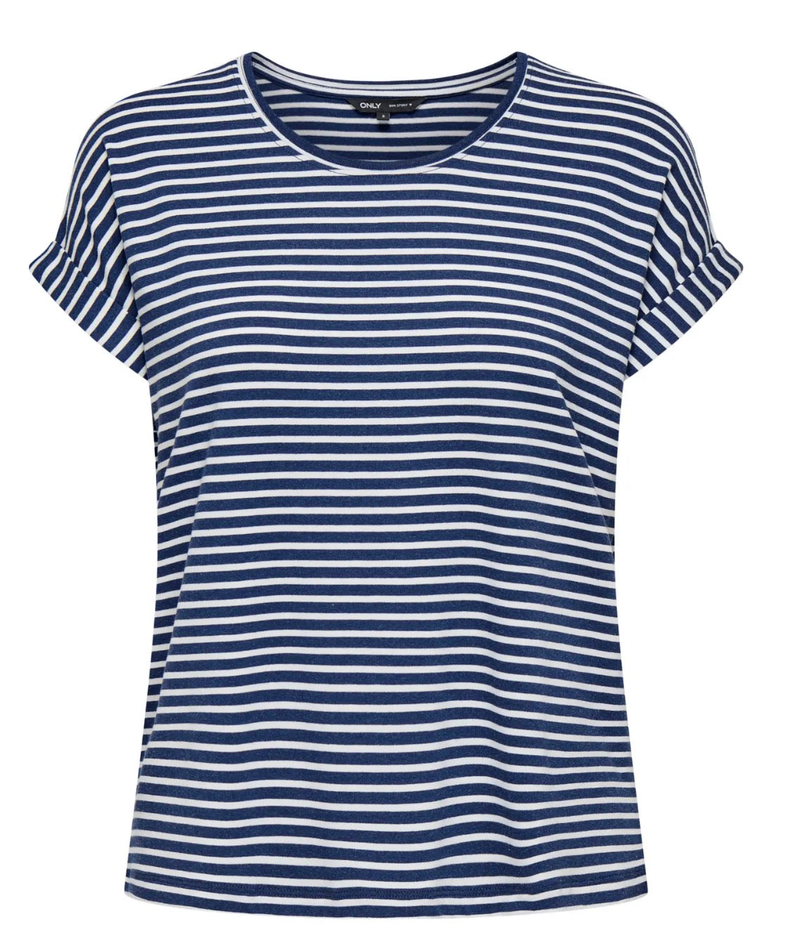 ONLY MOSTER STRIPE S/S O-NECK TOP - NAVAL ACADEMY/CLOUD DANCER