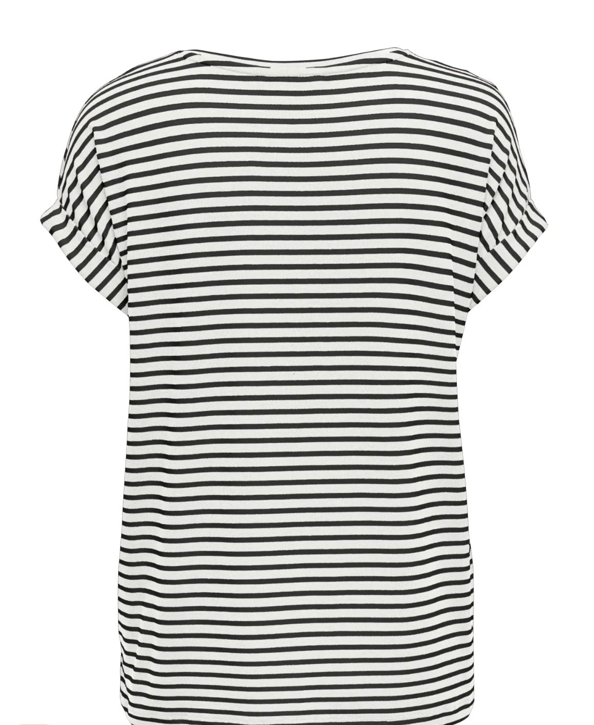 ONLY MOSTER STRIPE S/S O-NECK TOP - CLOUD DANCER/BLACK