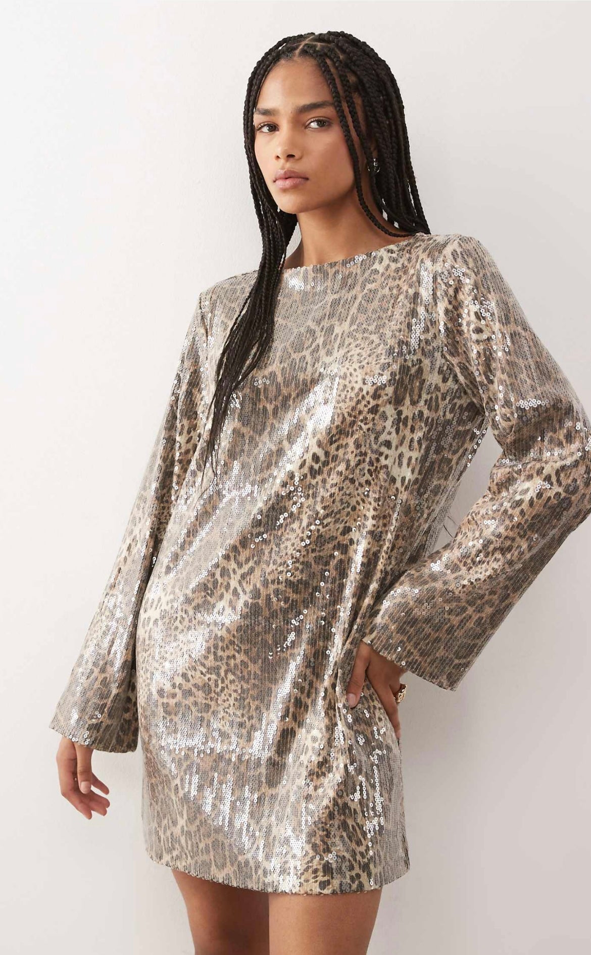 NOISY MAY JESSY L/S MINI SEQUINDRESS