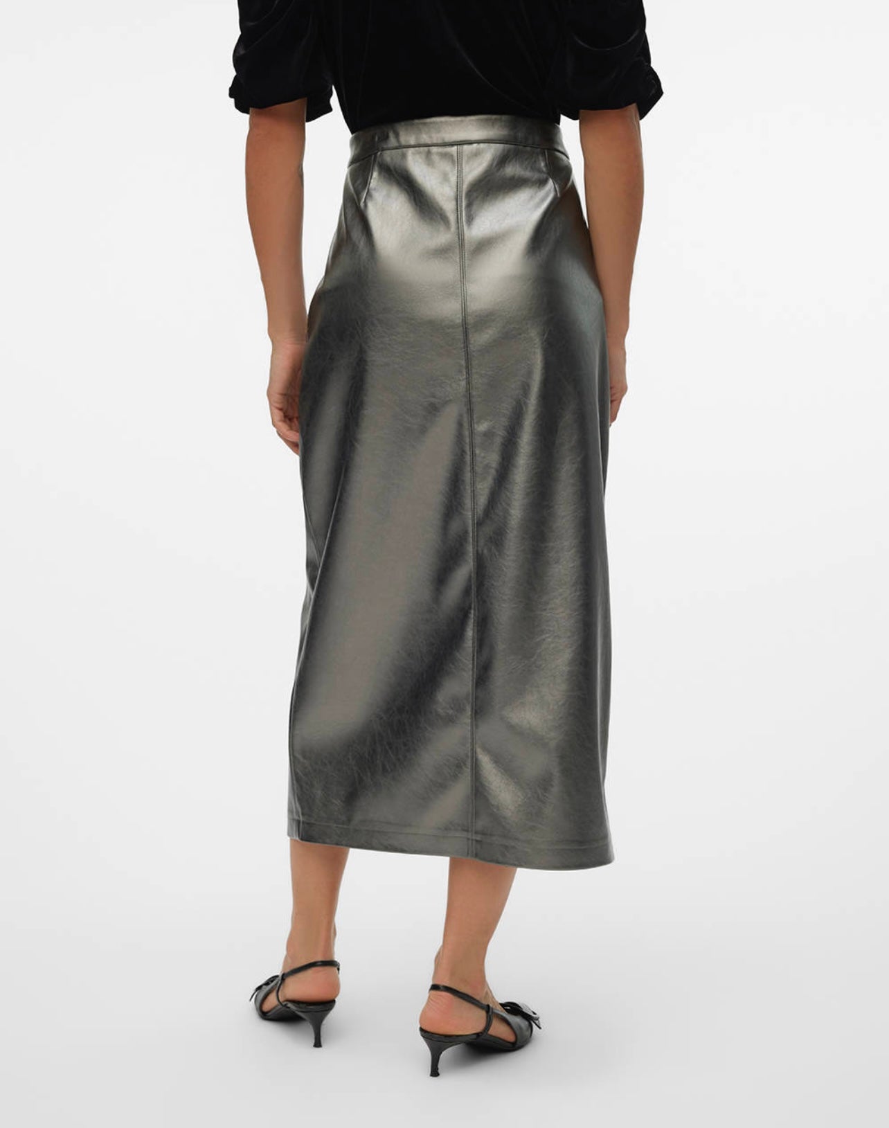 VERO MODA CAMILLA COATED MIDI SKIRT