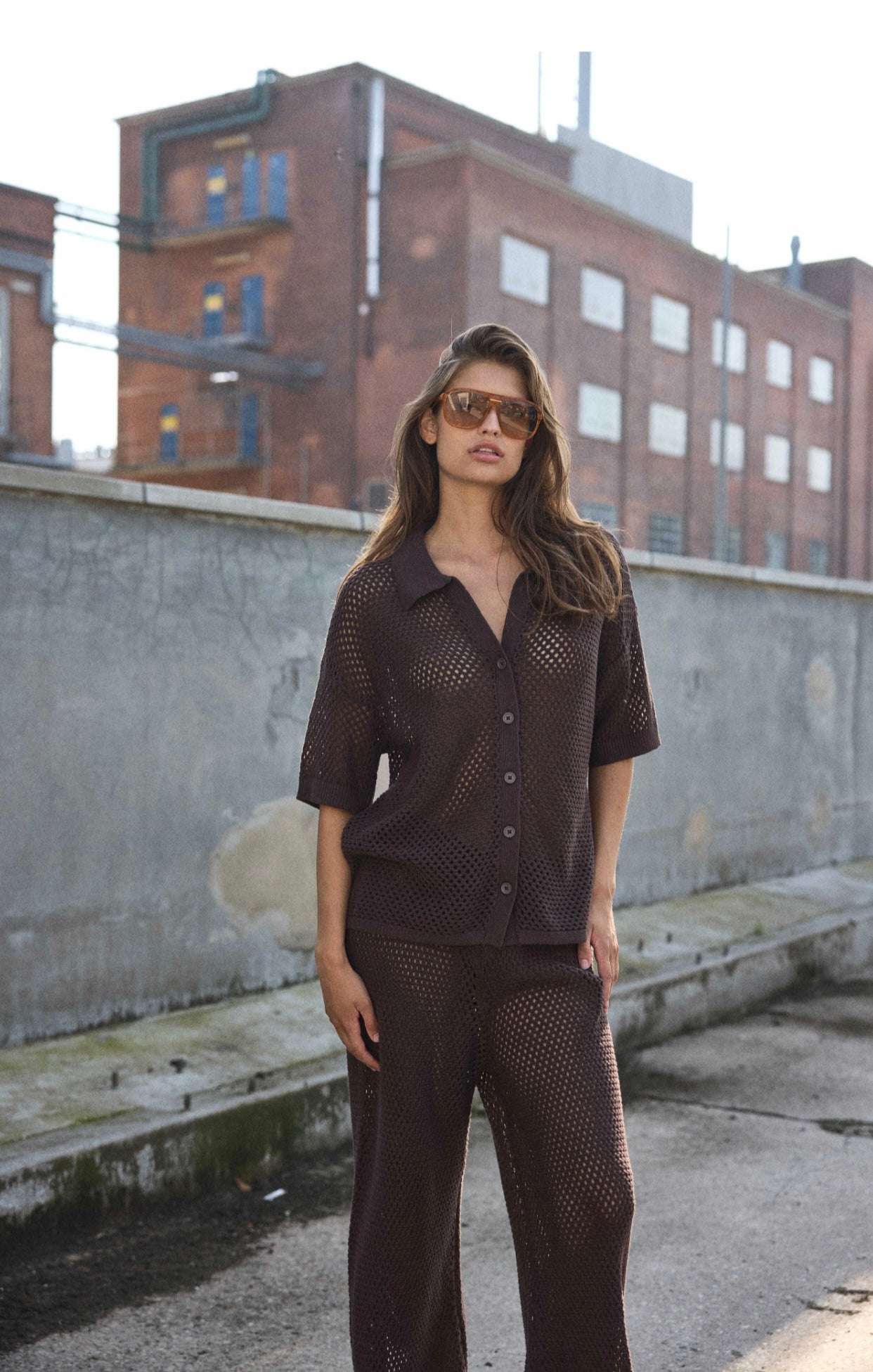 NOISY MAY FLORINE S/S OVERSIZED KNIT SHIRT