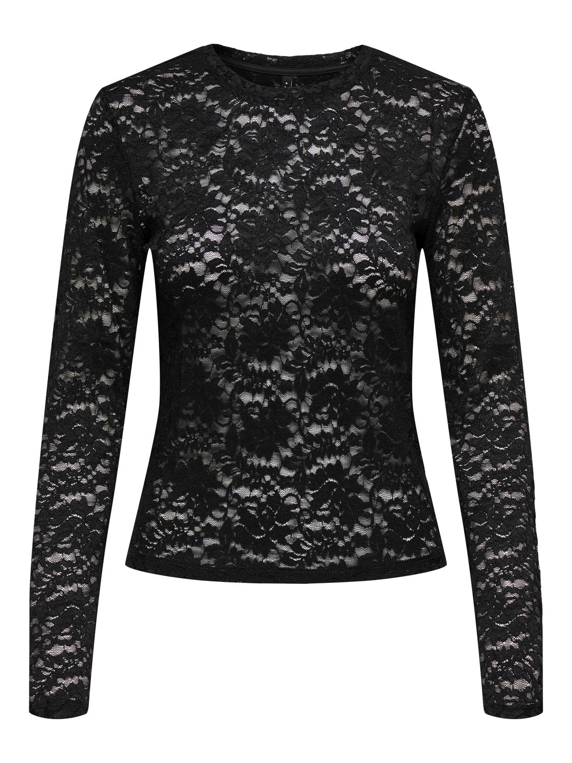 ONLY NIKKA L/S O-NECK LACE TOP