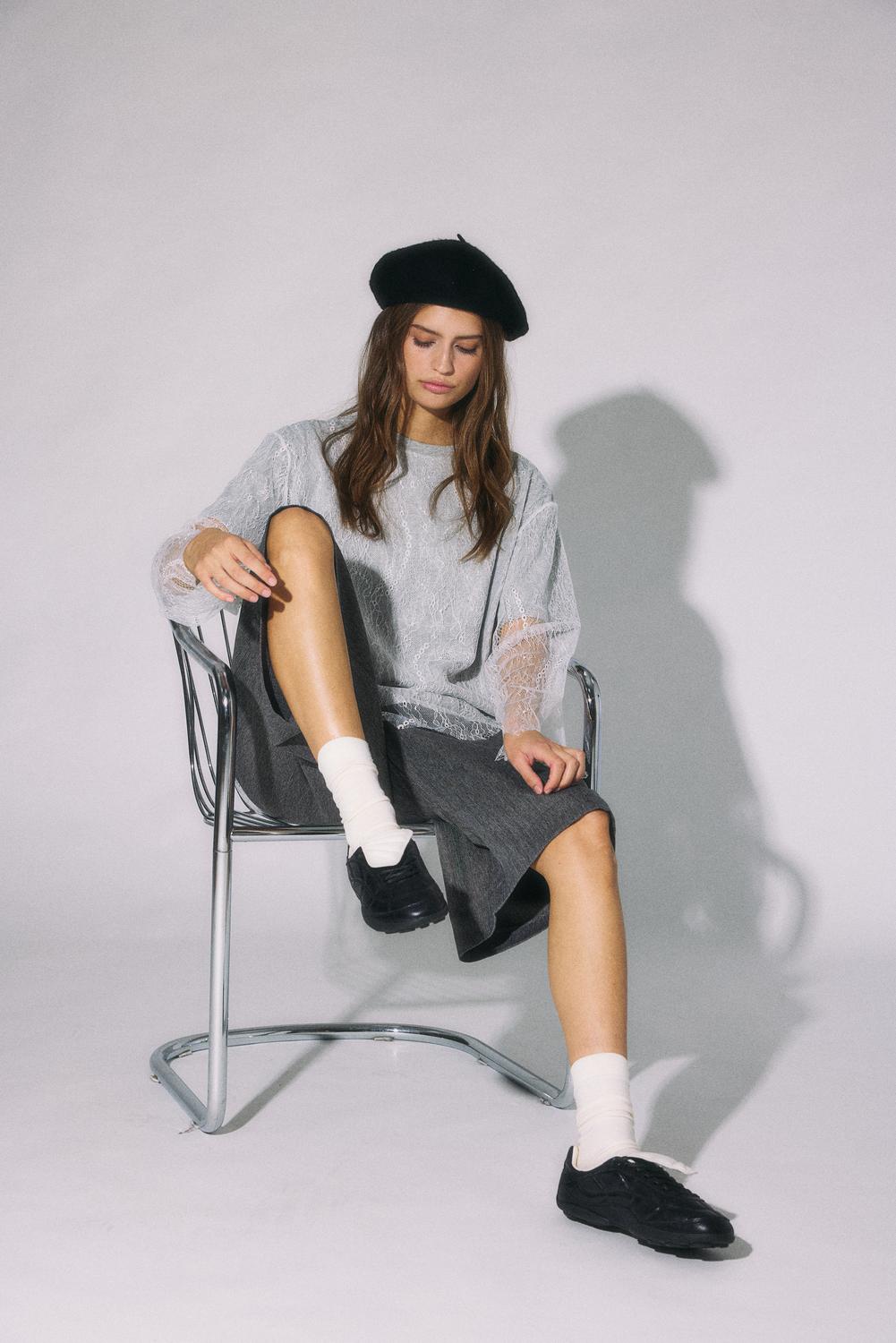 NOISY MAY BIANKA L/S DOUBLE LAYER LACE TEE