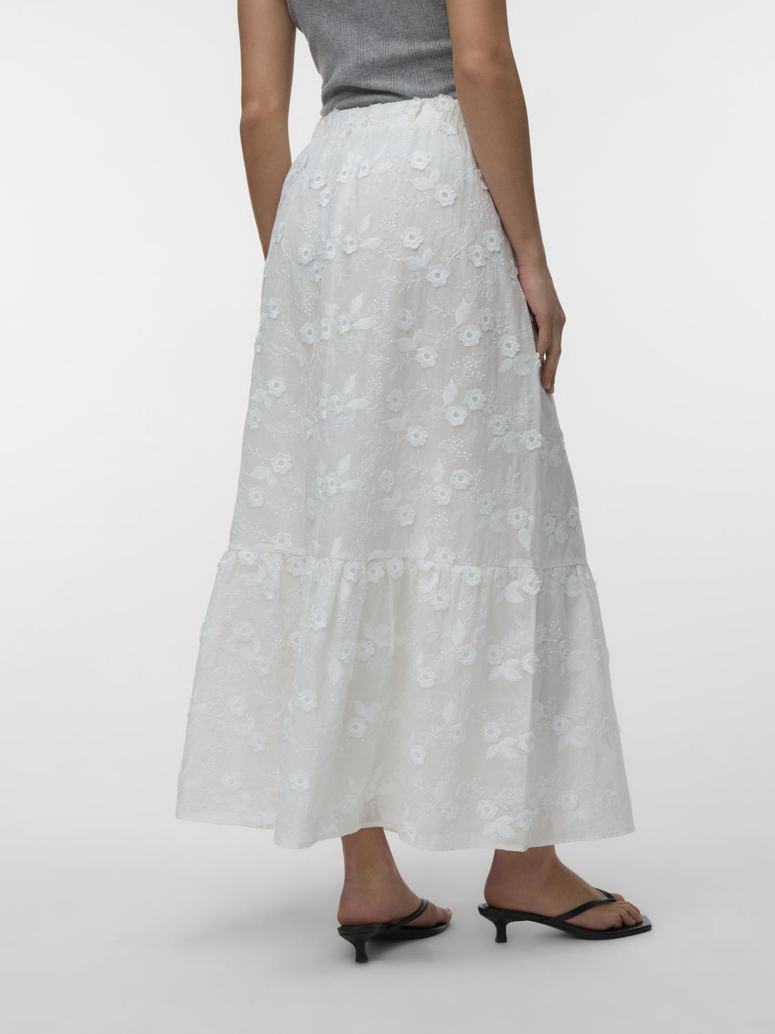VERO MODA ELISA EMBROIDERY HW MAXI SKIRT