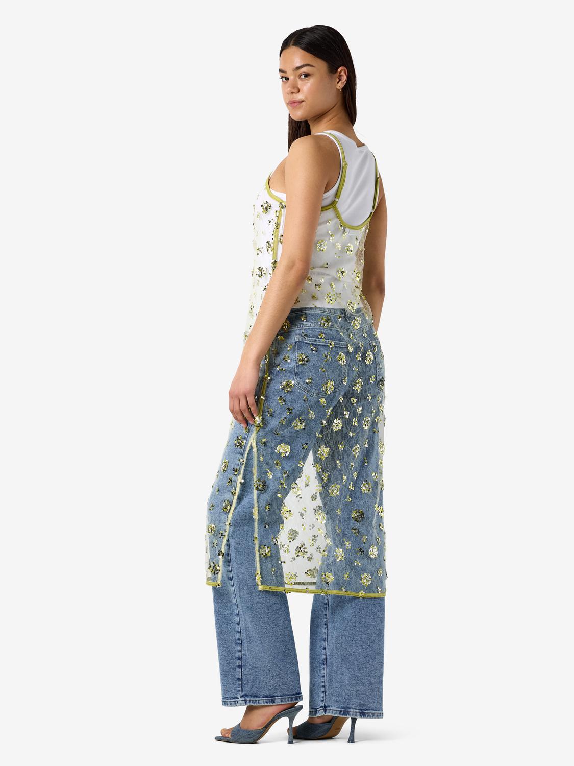 NOISY MAY ZIGGA S/L SEQUIN MESH DRESS