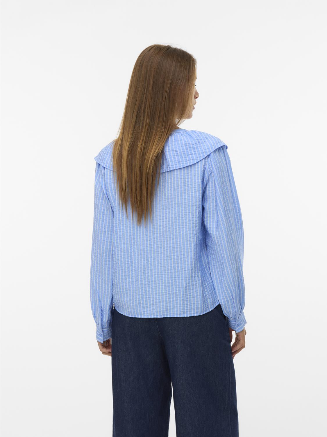 VERO MODA KAJA LS V-NECK FRILL SHIRT
