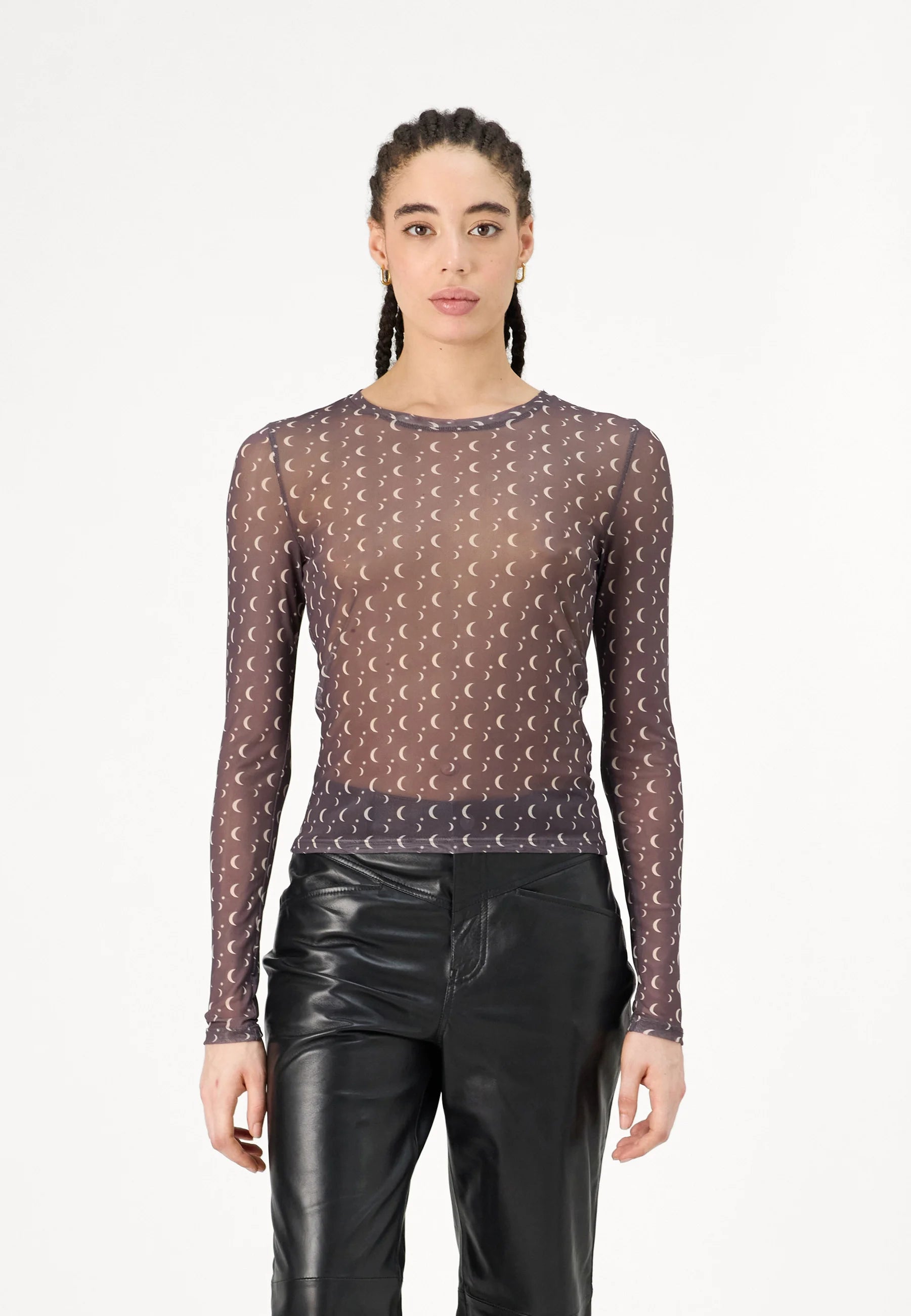 NOISY MAY JUDITH L/S MESH TOP