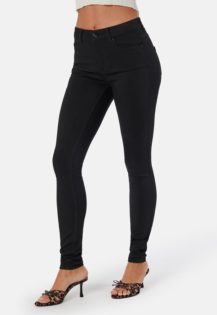 ONLY BLUSH MID SKINNY FOREVER BLACK