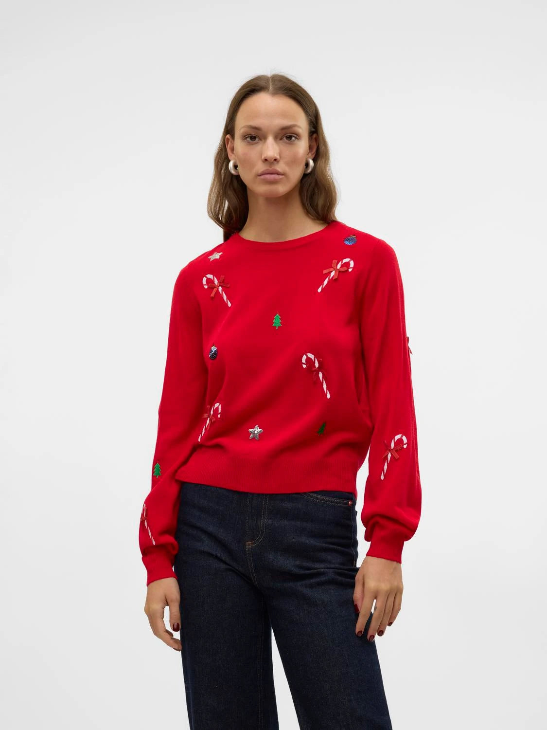 VERO MODA NEW JOLLY LS O-NECK PULL XMAS