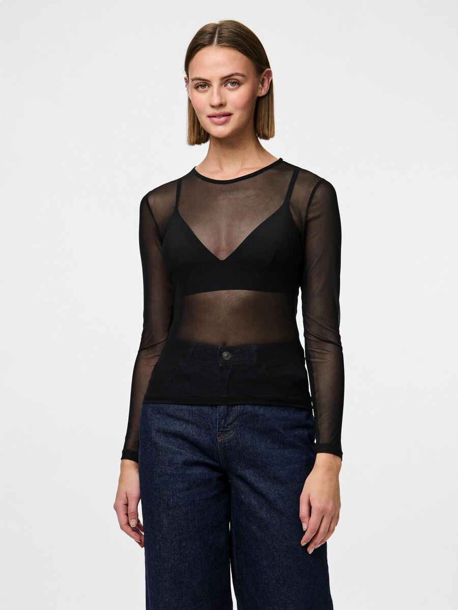 PIECES NINNI LS MESH TOP