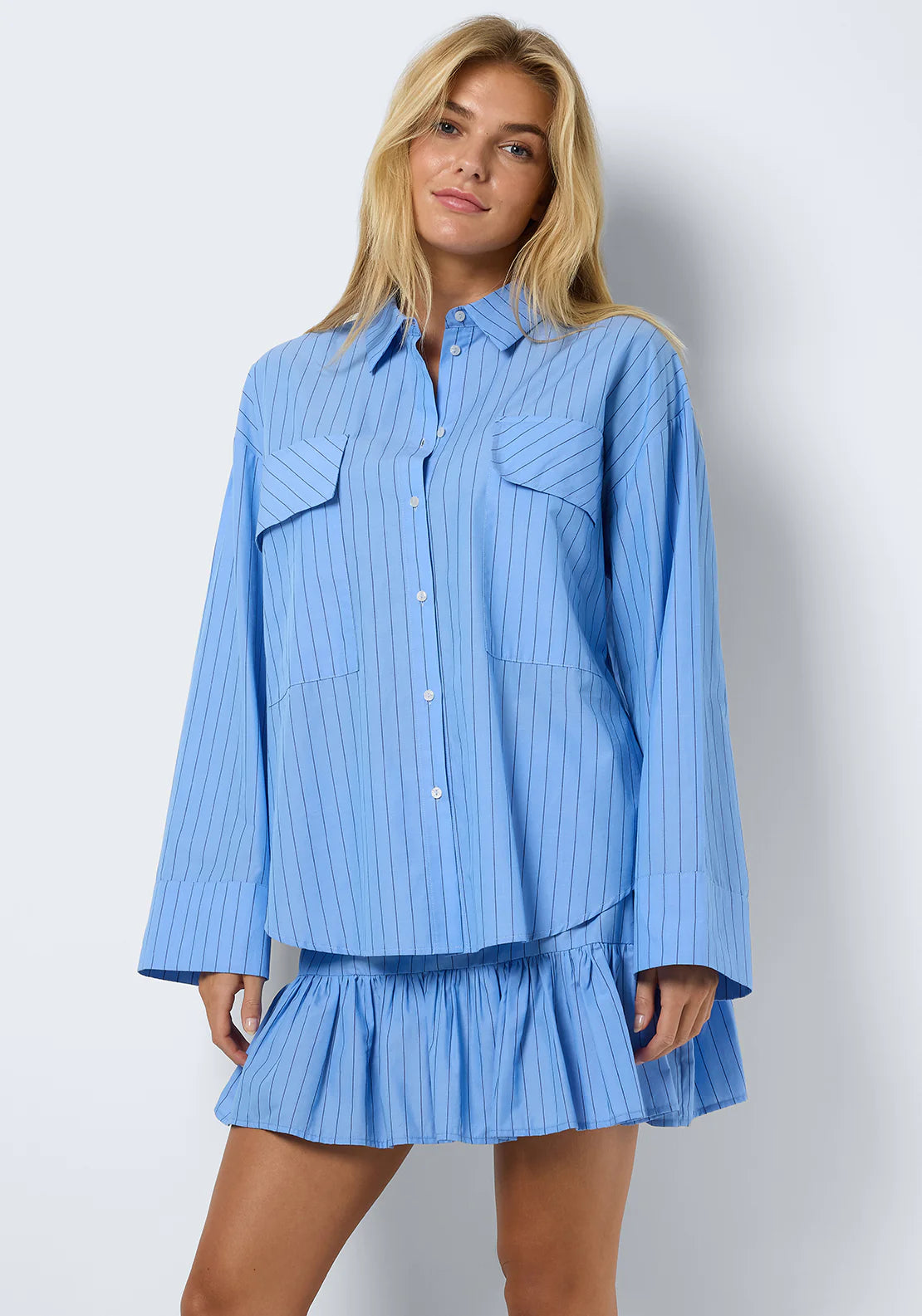 NOISY MAY FREJA LS SHIRT PINSTRIPE