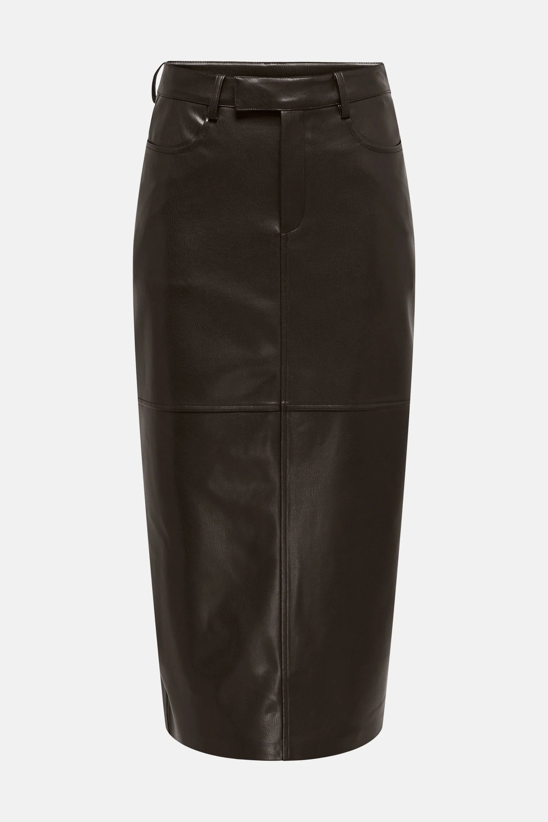 ONLY VERONA FAUX LEATHER LONG SKIRT