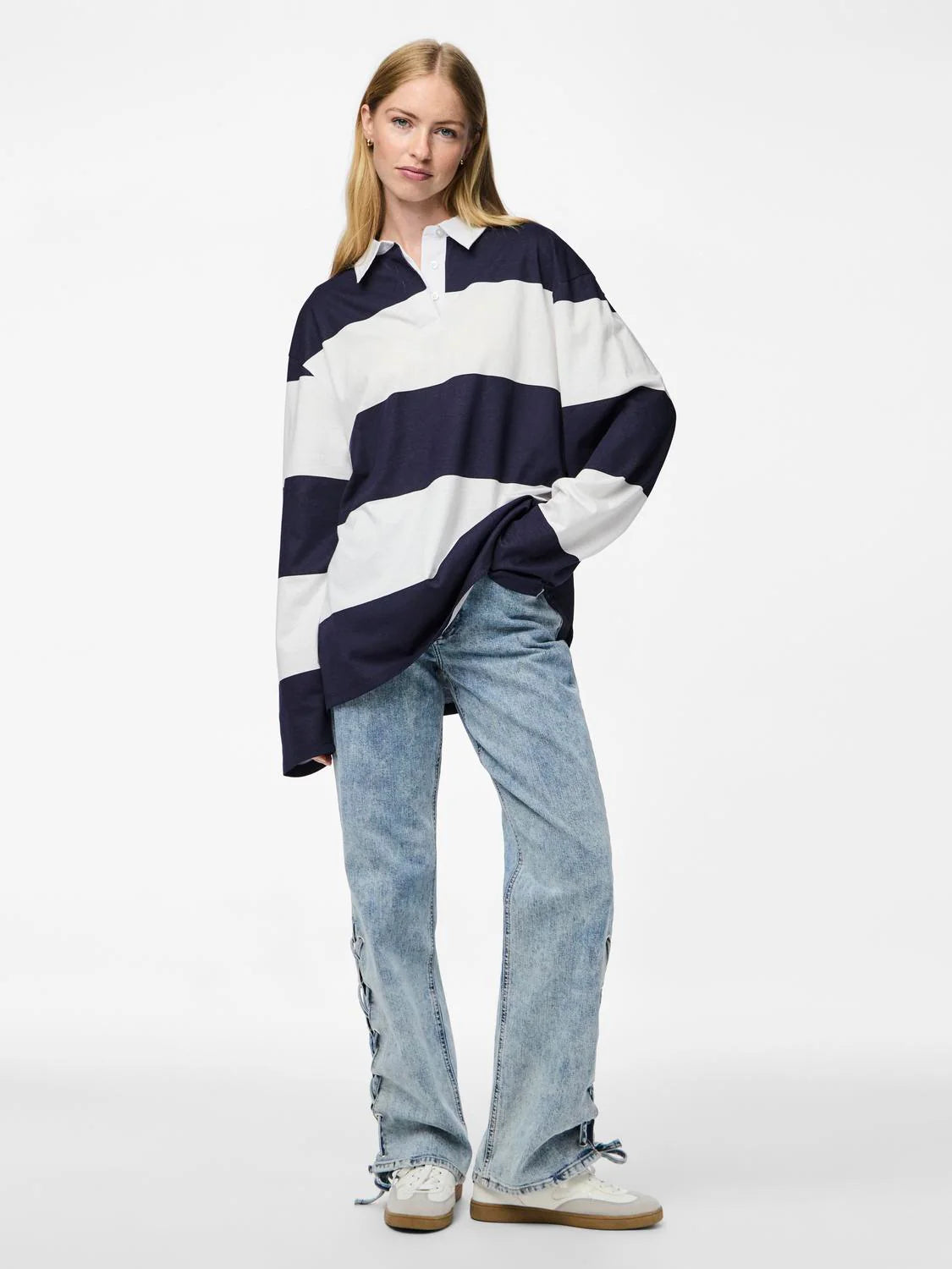 PIECES FRIDA LS OVERSIZE POLO