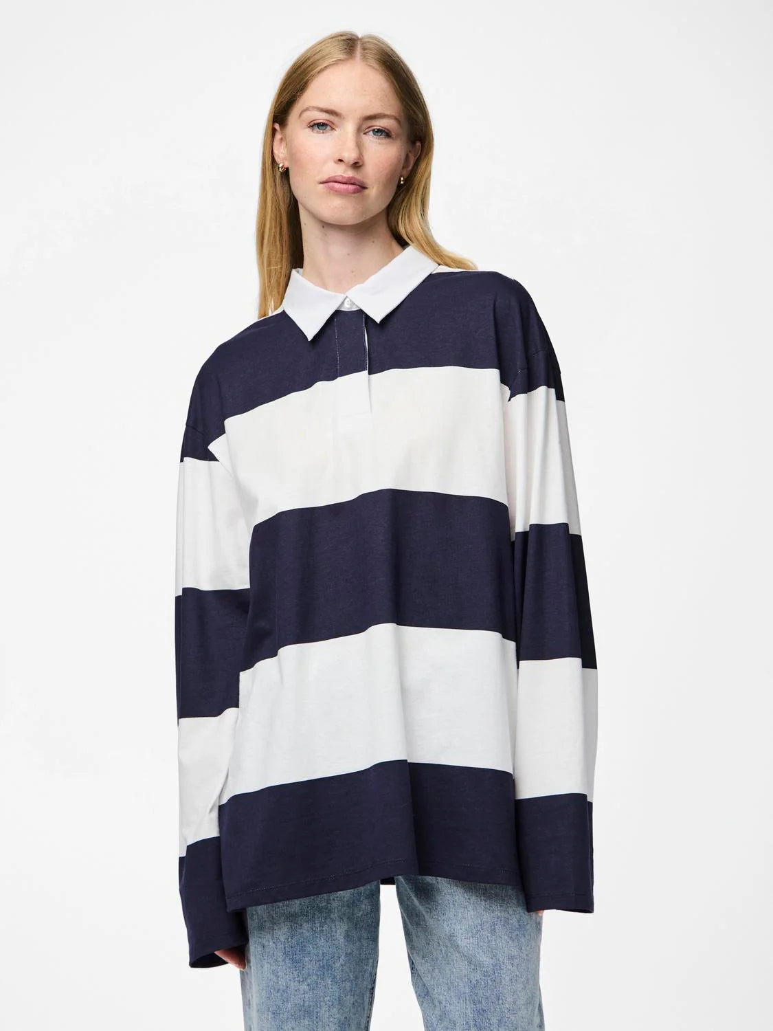 PIECES FRIDA LS OVERSIZE POLO