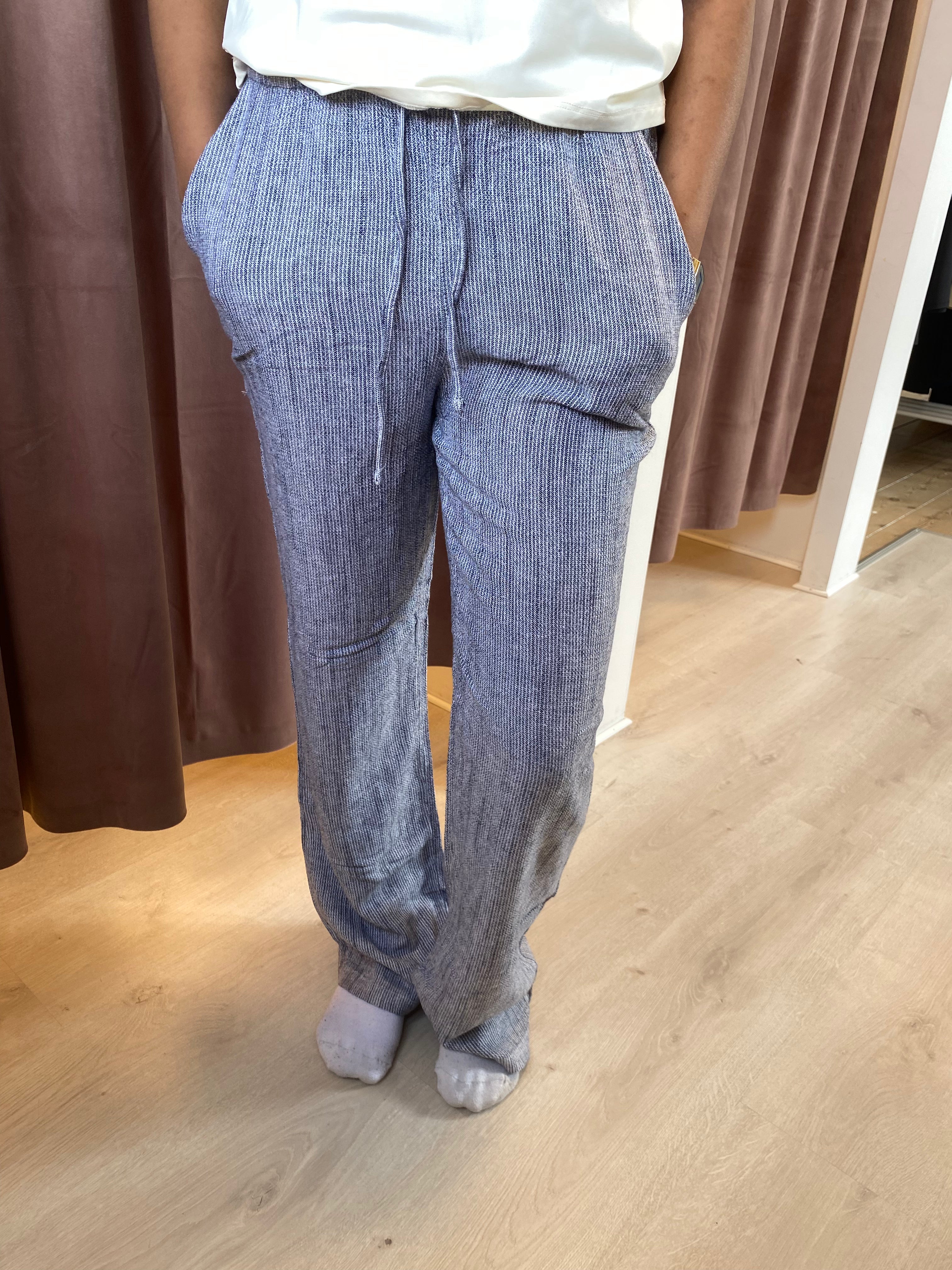 VERO MODA MR WIDE LINEN MIX STRIPE PANT